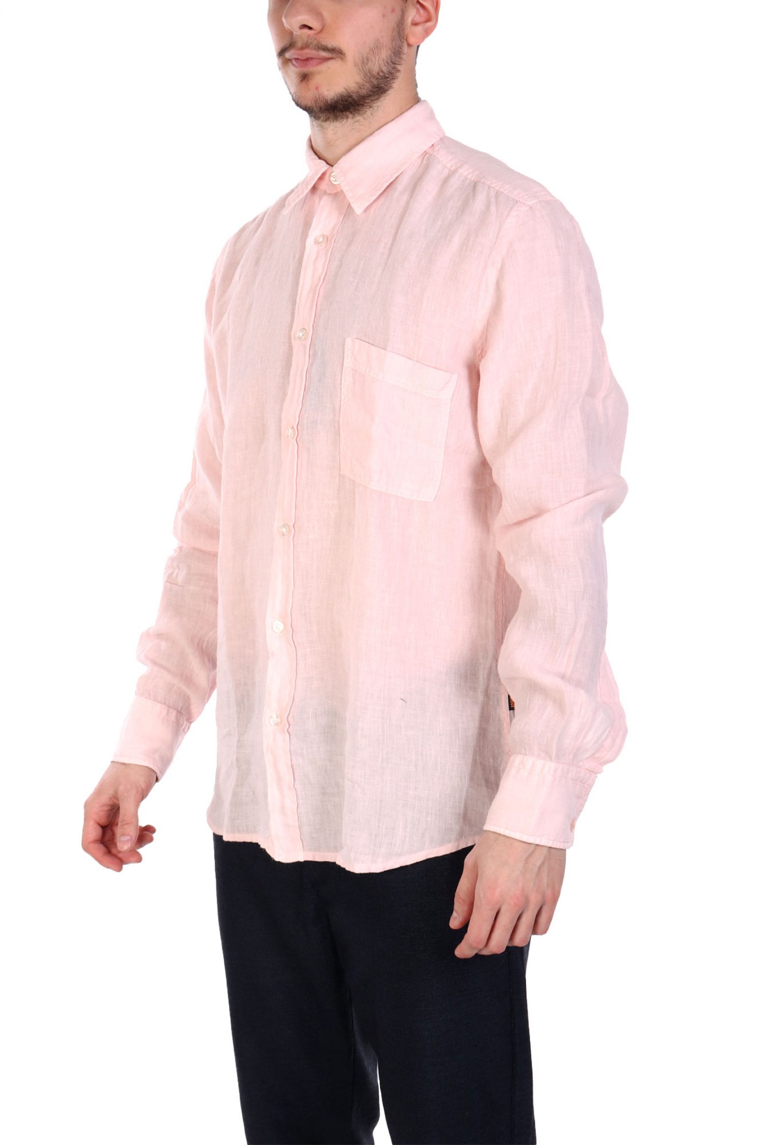 BOSS CASUAL ΠΟΥΚΑΜΙΣΟ ΛΙΝΟ REGULAR FIT RELEGANT 6 M ΡΟΖ