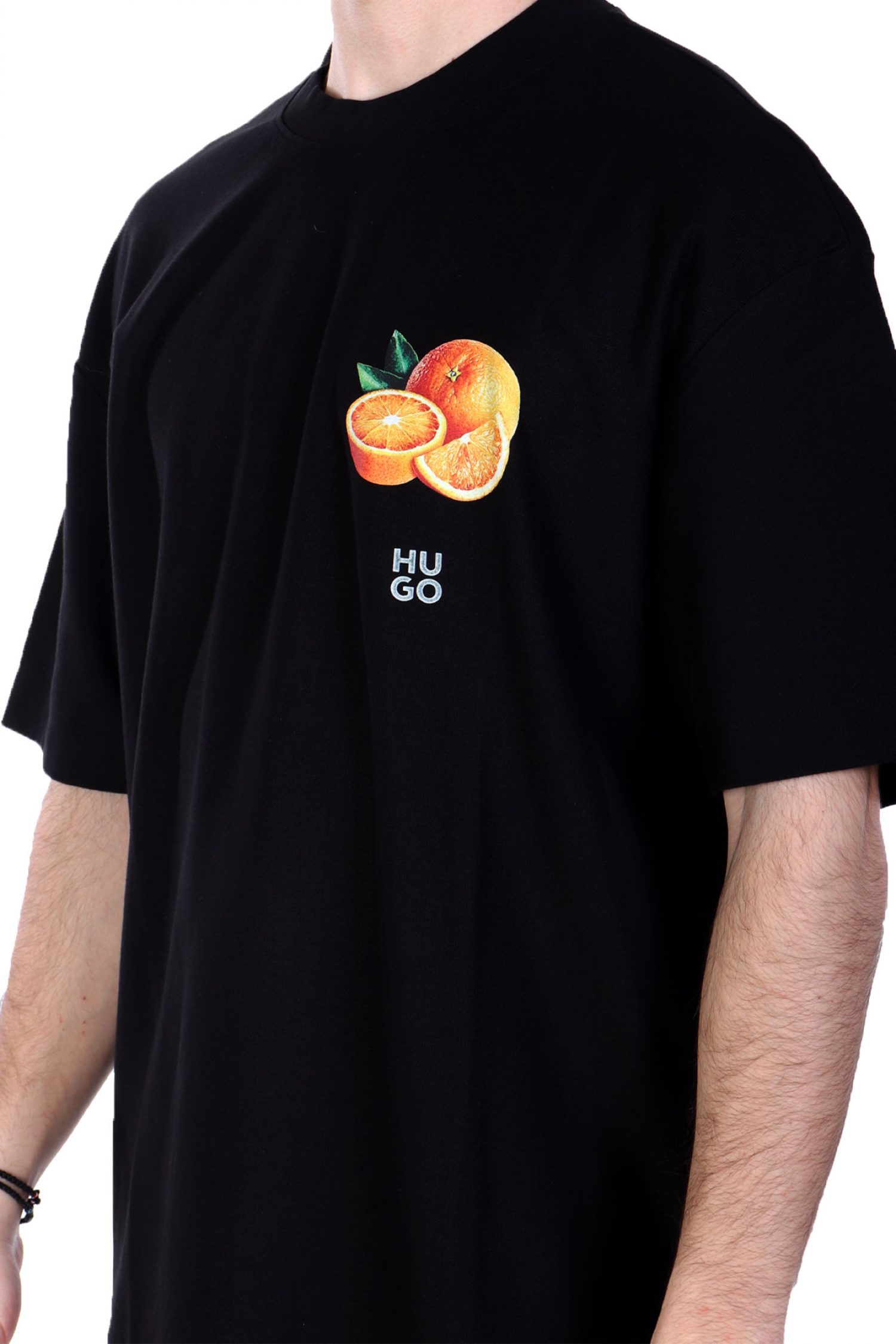 HUGO T-SHIRT DARTIEE LOGO ΜΑΥΡΟ