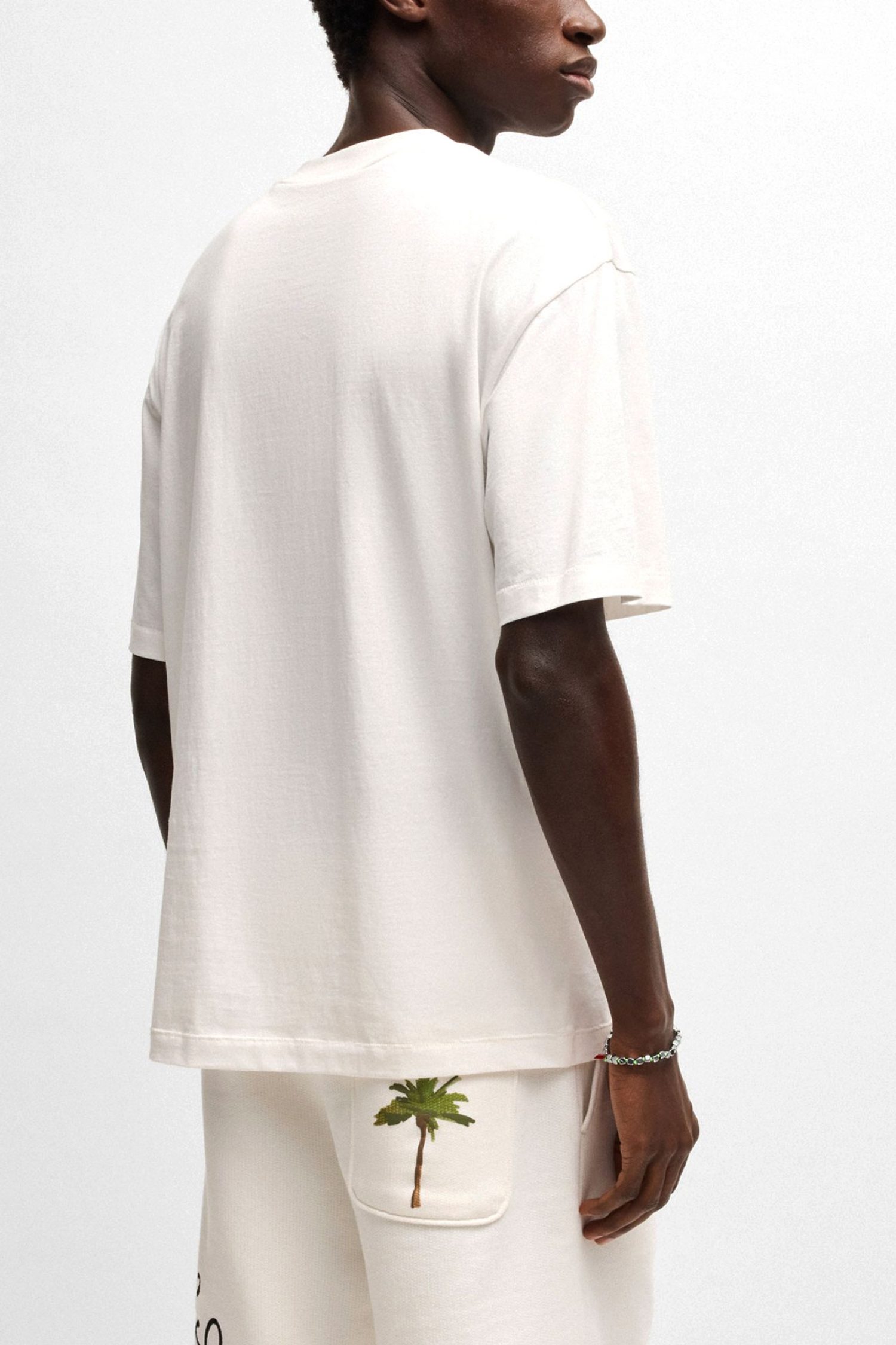 HUGO T-SHIRT DUWOM LOGO ΕΚΡΟΥ φωτογραφία