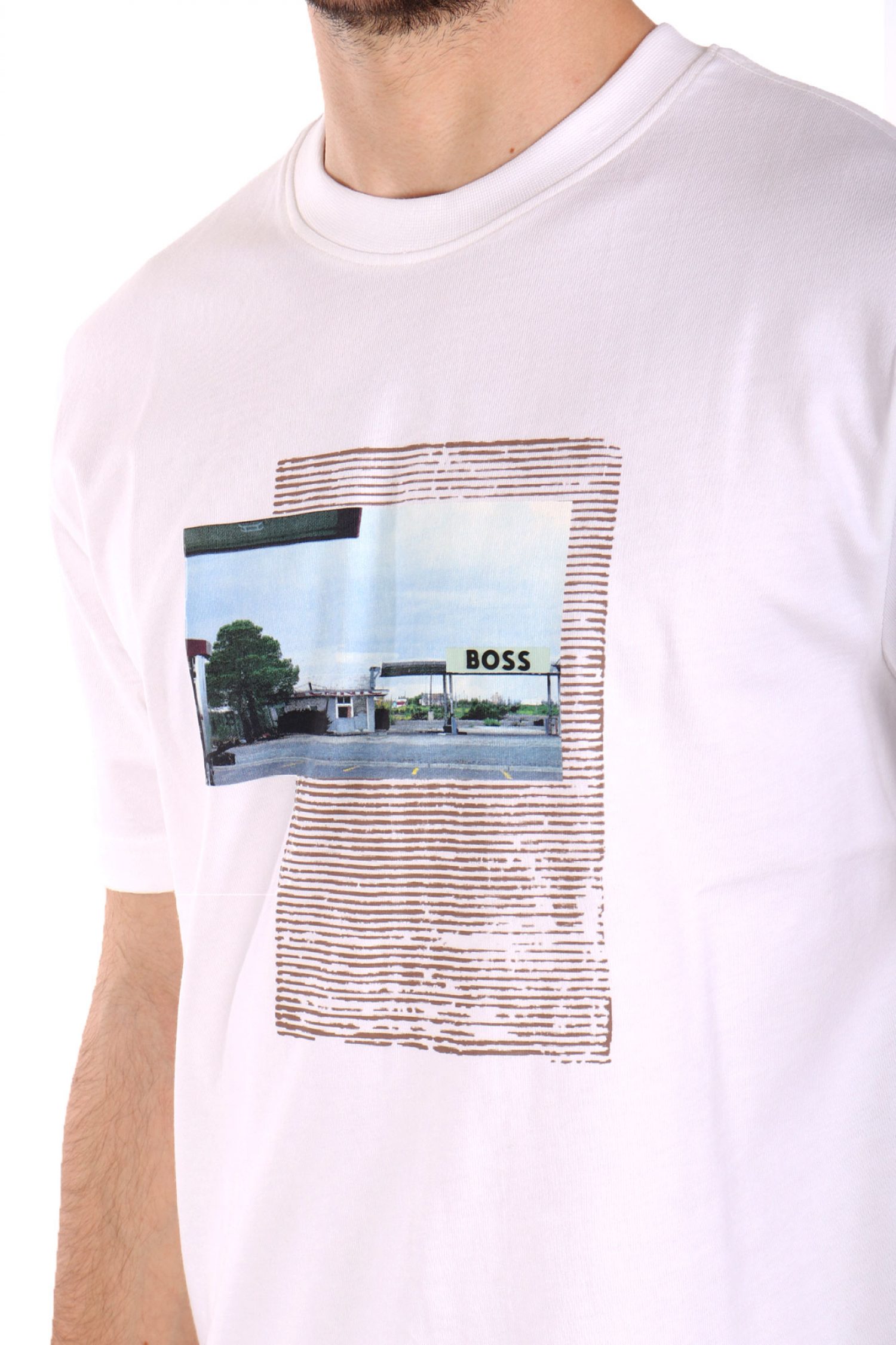 BOSS CASUAL T-SHIRT TE_ONTHEWAY ΛΕΥΚΟ