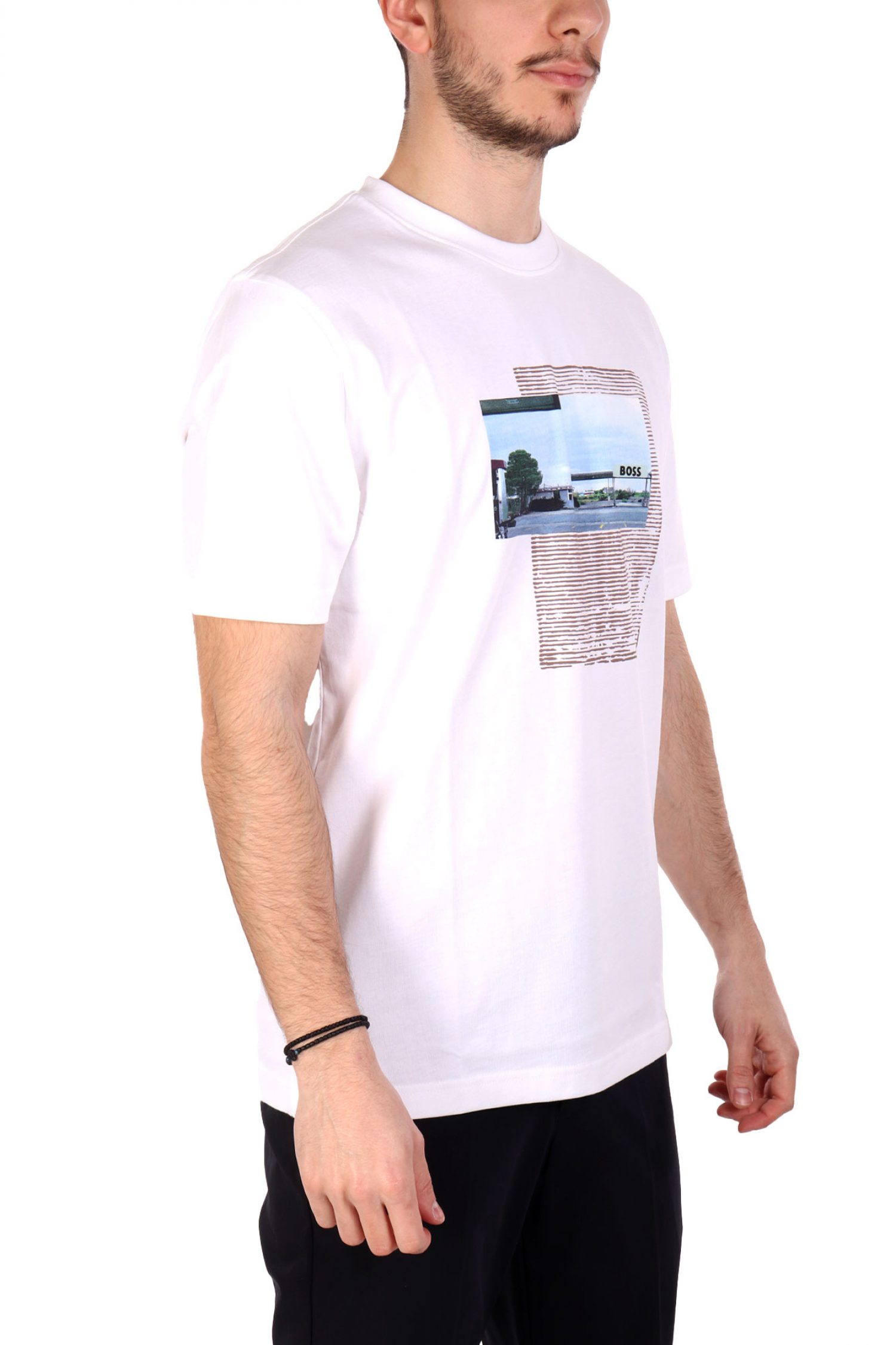 BOSS CASUAL T-SHIRT TE_ONTHEWAY ΛΕΥΚΟ