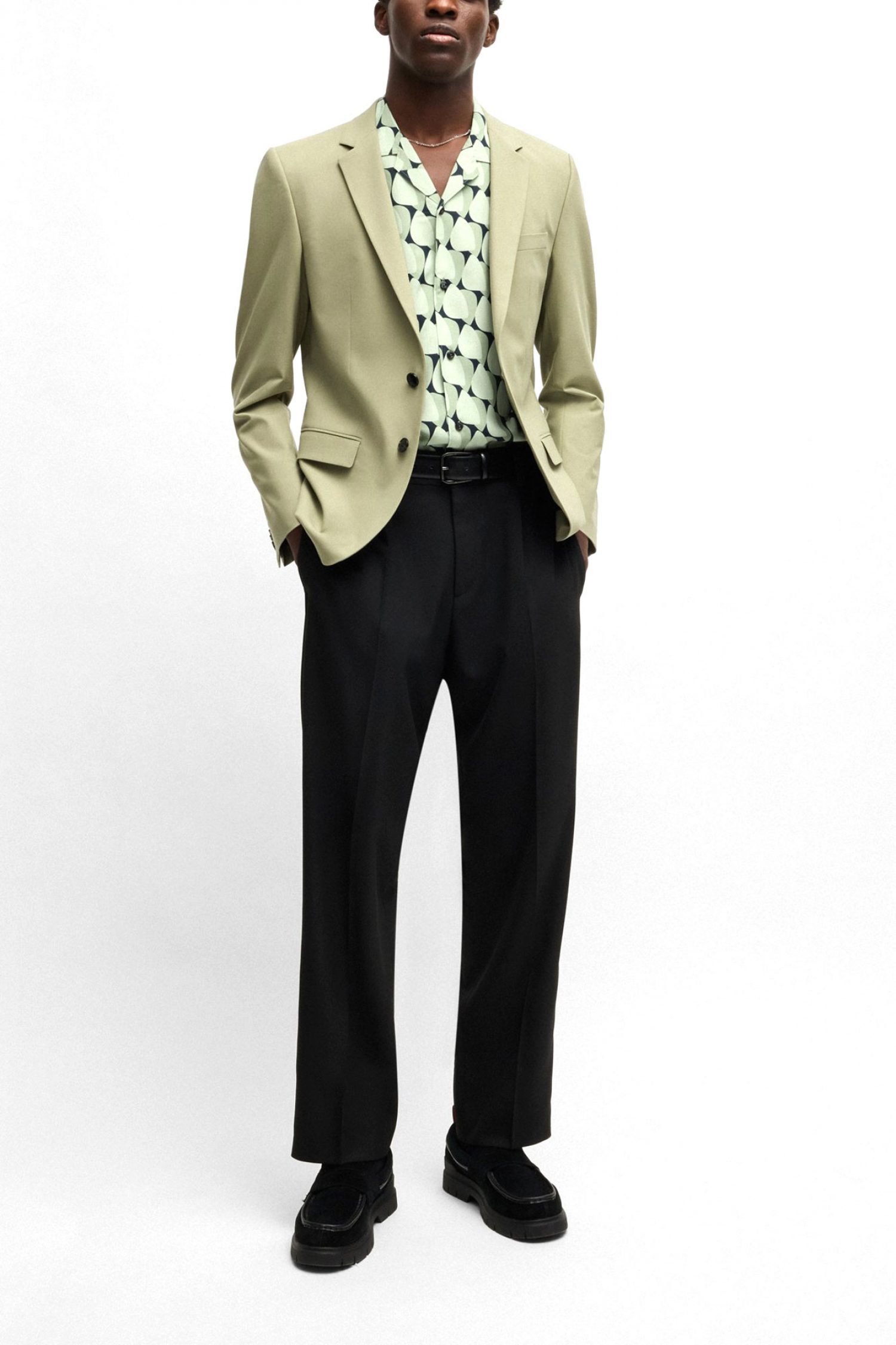 HUGO ΠΟΥΚΑΜΙΣΟ ΚΟΝΤΟΜΑΝΙΚΟ ESPINO ALL OVER PRINT ΠΡΑΣΙΝΟ φωτογραφία