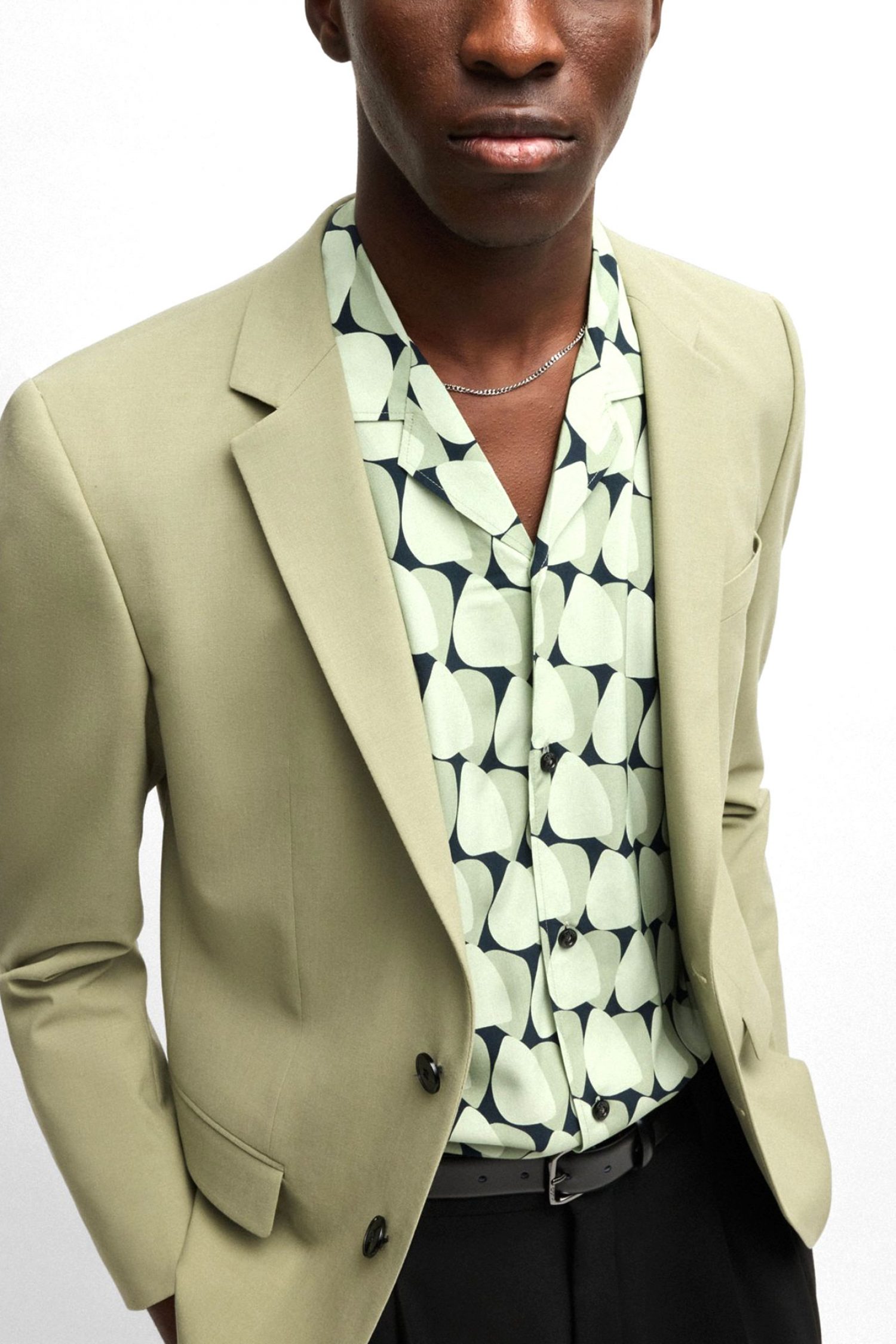 HUGO ΠΟΥΚΑΜΙΣΟ ΚΟΝΤΟΜΑΝΙΚΟ ESPINO ALL OVER PRINT ΠΡΑΣΙΝΟ φωτογραφία