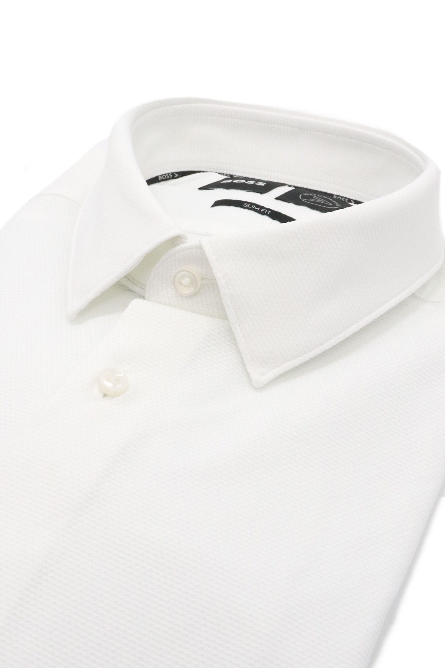 BOSS PERFORMANCE ΠΟΥΚΑΜΙΣΟ ΜΙΚΡΟΣΧΕΔΙΟ SLIM FIT P-HANK-S-KENT-C1-222 ΛΕΥΚΟ φωτογραφία