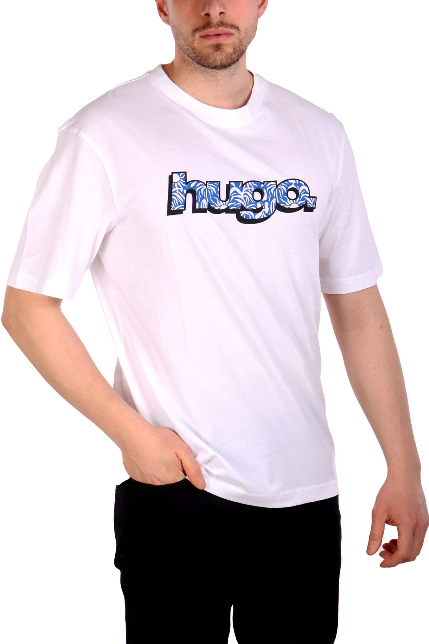 HUGO BLUE T-SHIRT NUGIBOI ΛΕΥΚΟ φωτογραφία
