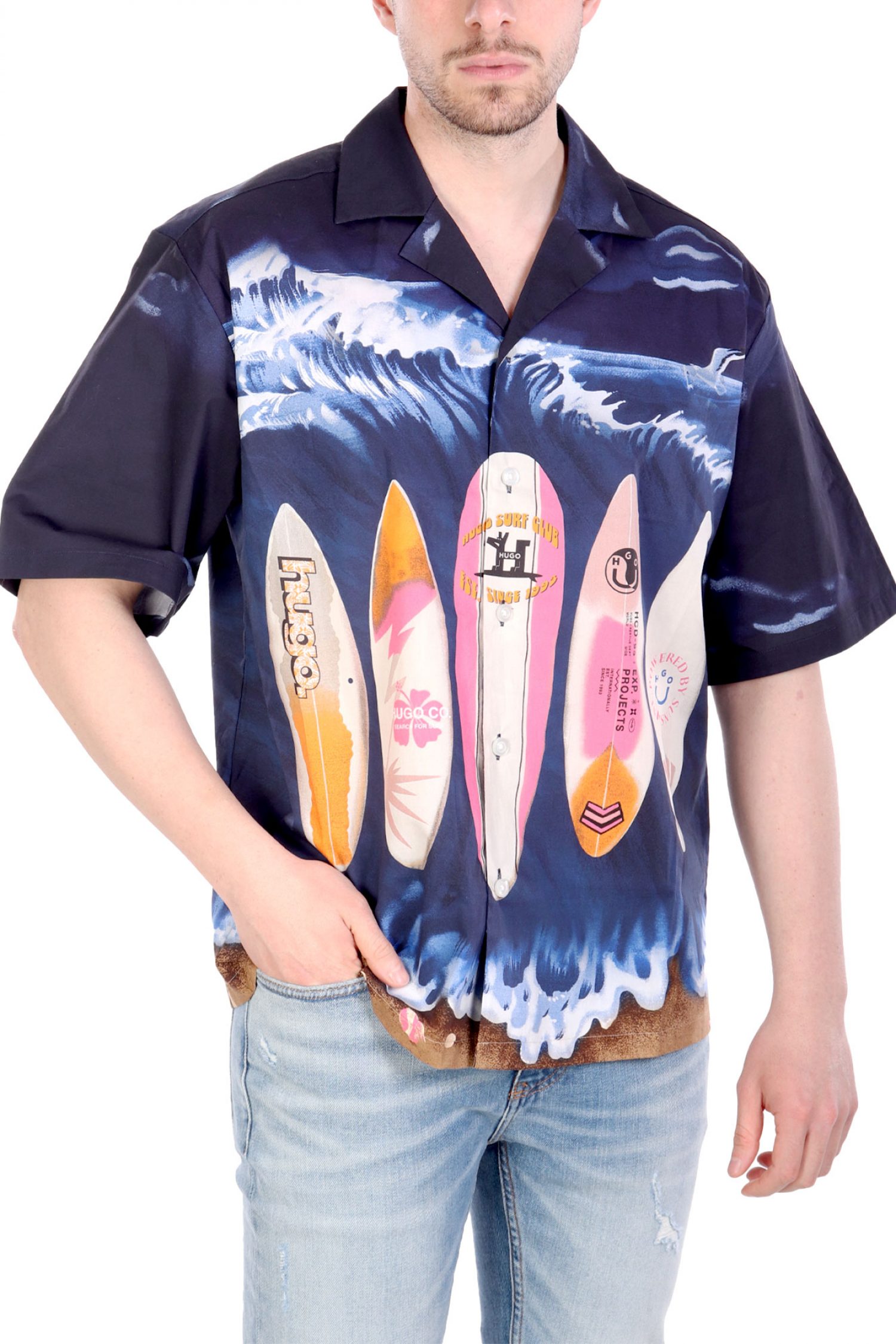 HUGO BLUE ΠΟΥΚΑΜΙΣΟ ELIGINO ΜΠΛΕ φωτογραφία