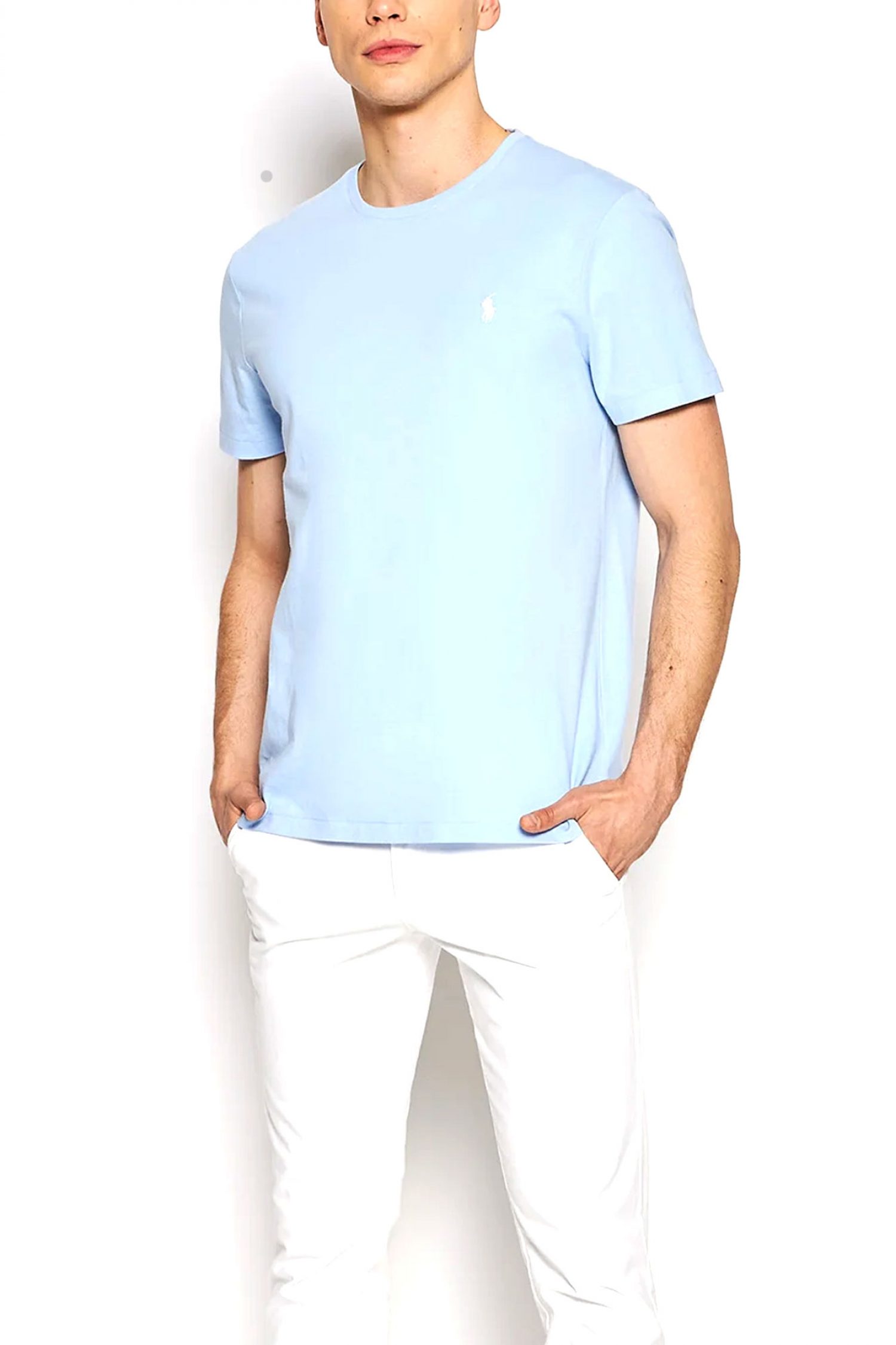 RALPH LAUREN T-SHIRT CUSTOM SLIM FIT LOGO ΣΙΕΛ φωτογραφία