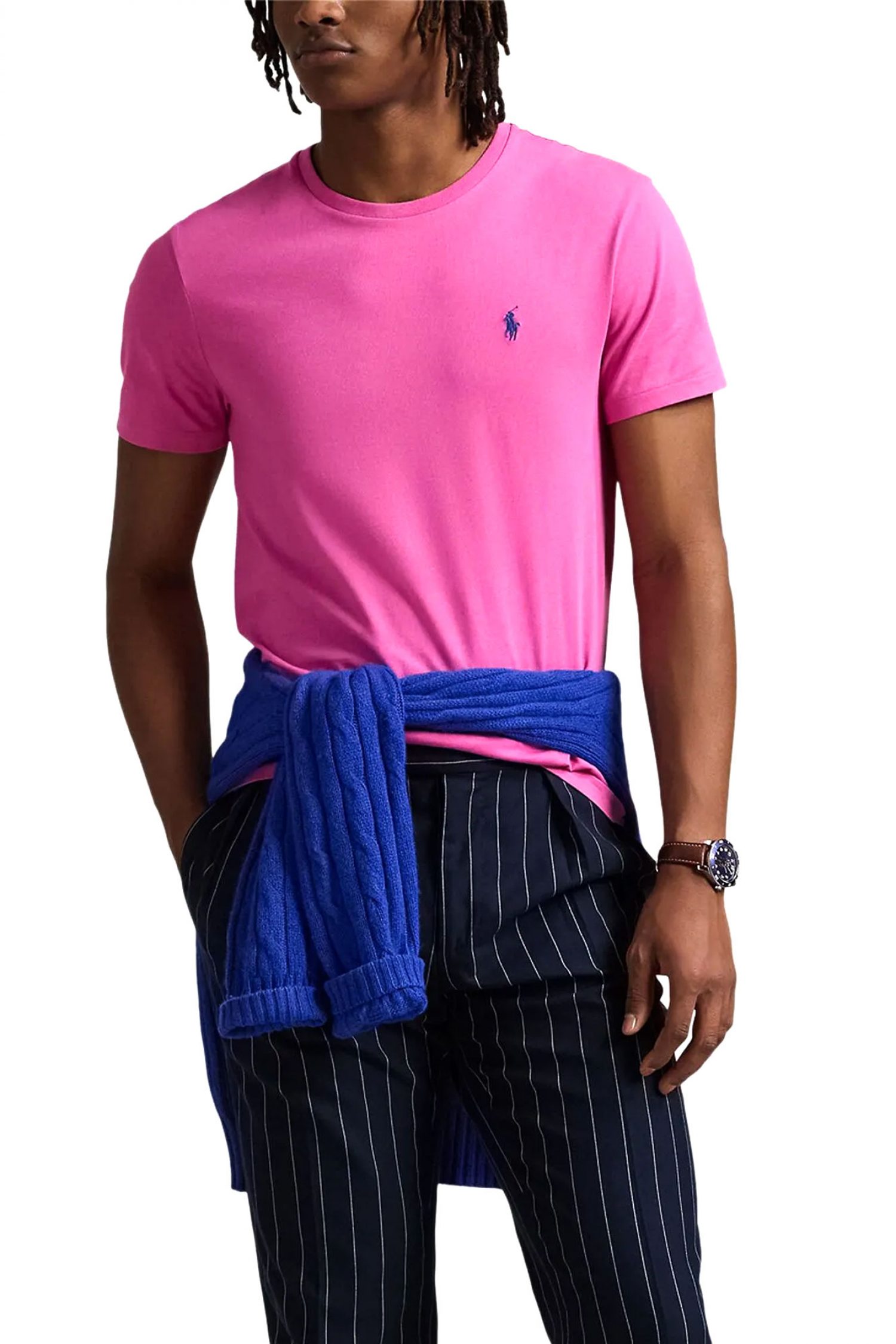 RALPH LAUREN T-SHIRT CUSTOM SLIM FIT LOGO ΦΟΥΞΙΑ φωτογραφία