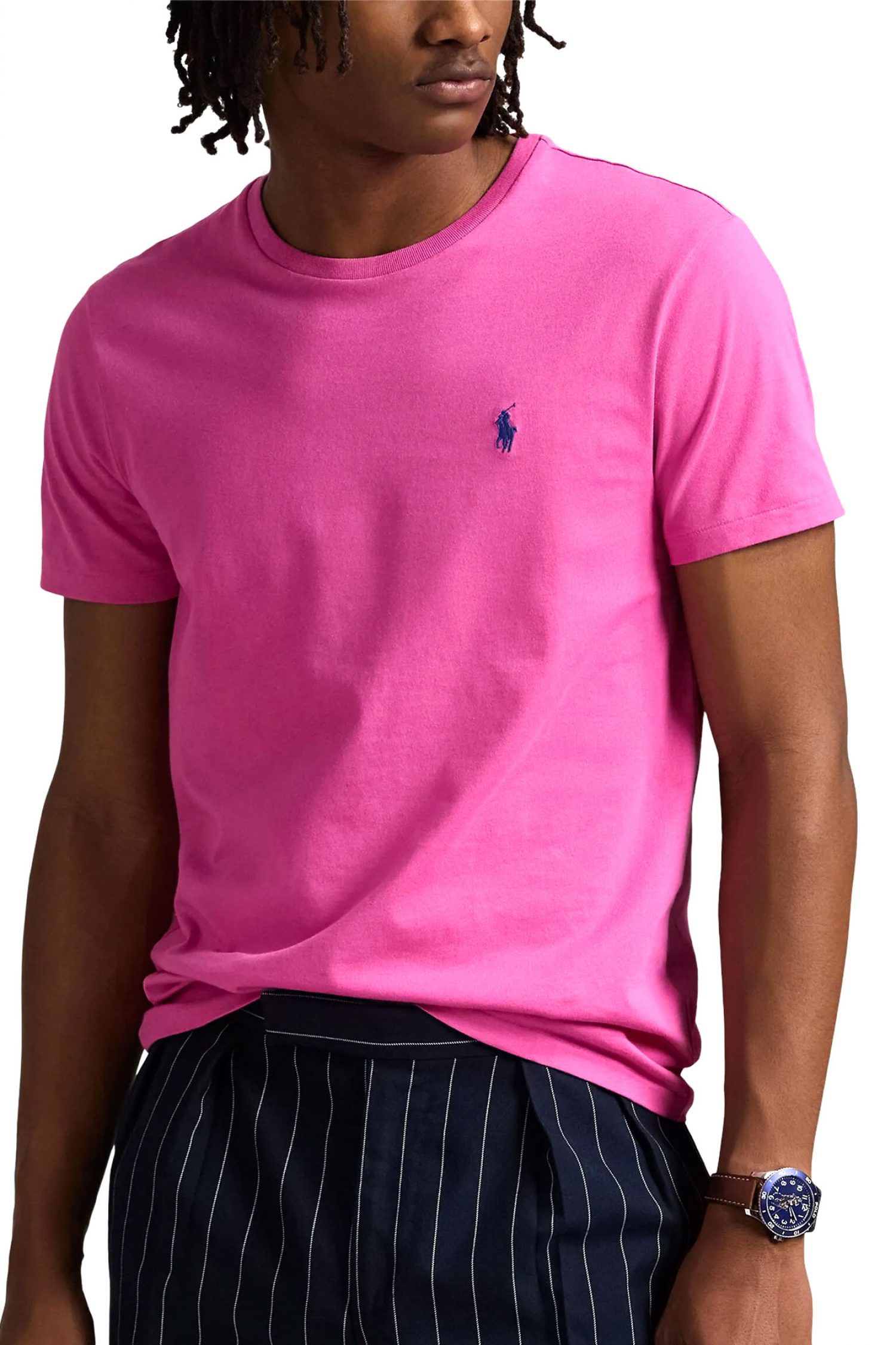 RALPH LAUREN T-SHIRT CUSTOM SLIM FIT LOGO ΦΟΥΞΙΑ φωτογραφία