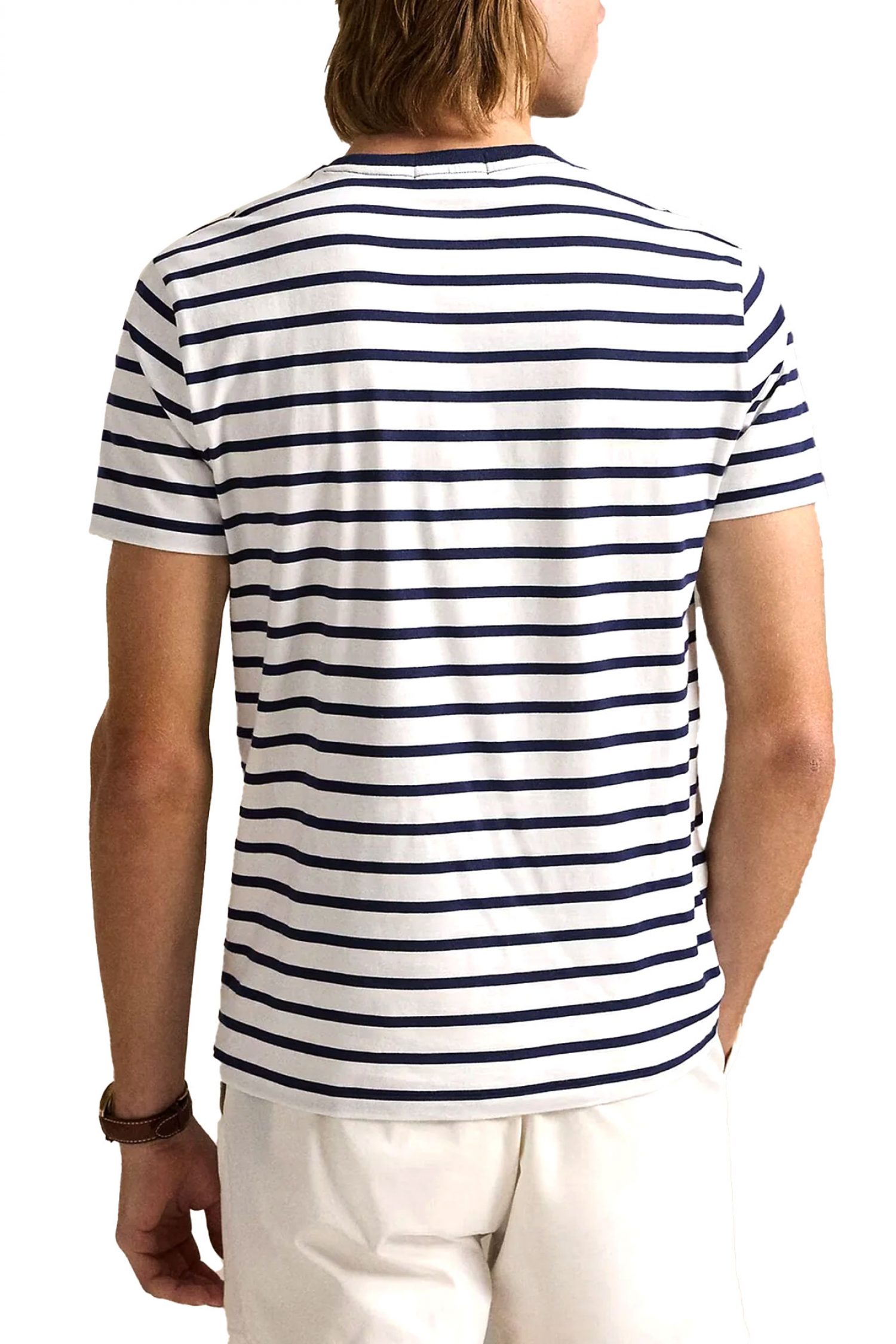 RALPH LAUREN T-SHIRT ΡΙΓΕ CUSTOM SLIM FIT LOGO ΛΕΥΚΟ-ΜΠΛΕ φωτογραφία