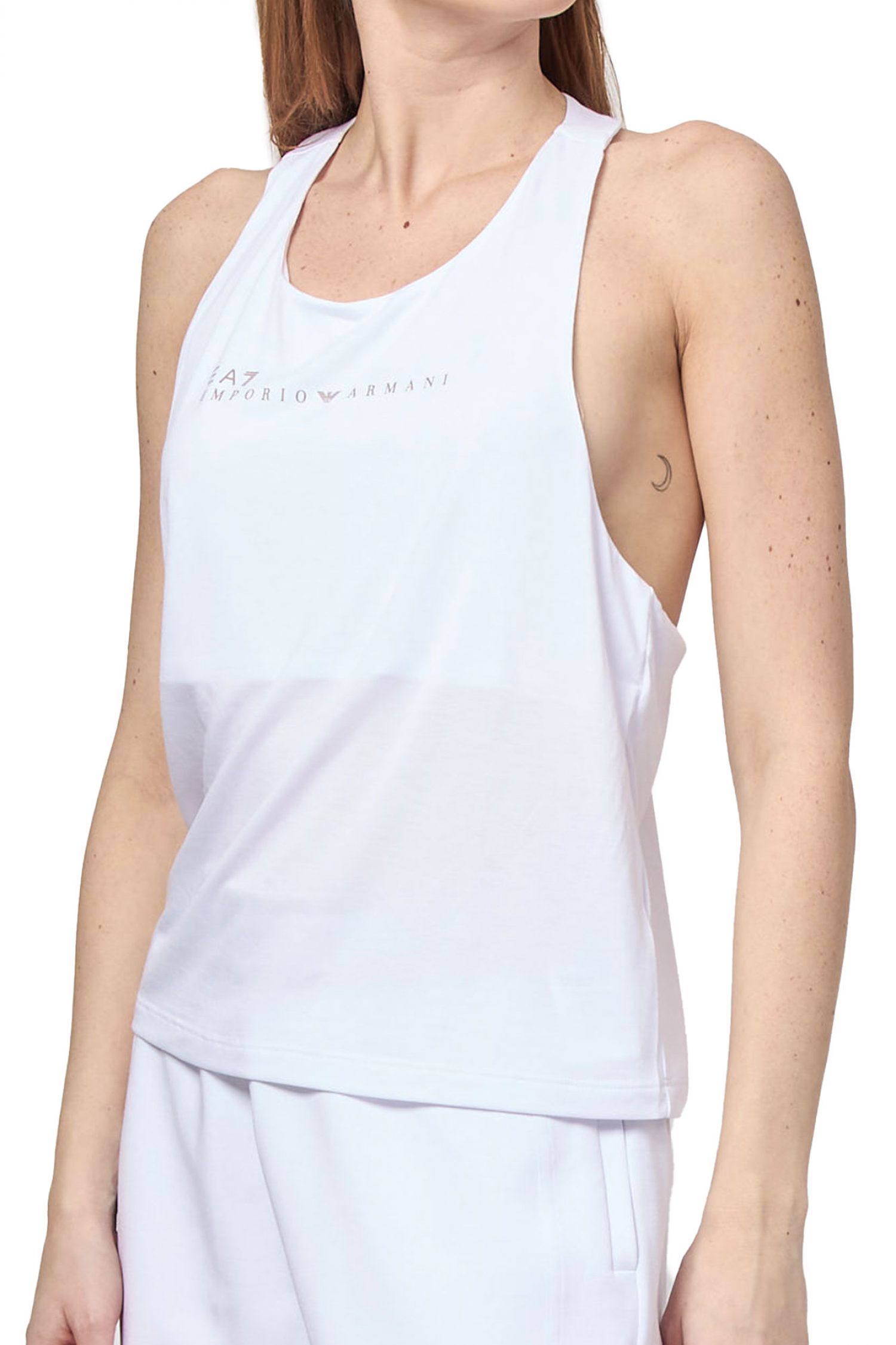 ARMANI 7 TOP ΑΝΟΙΧΤΟΥΣ ΩΜΟΥΣ LOGO ΛΕΥΚΟ