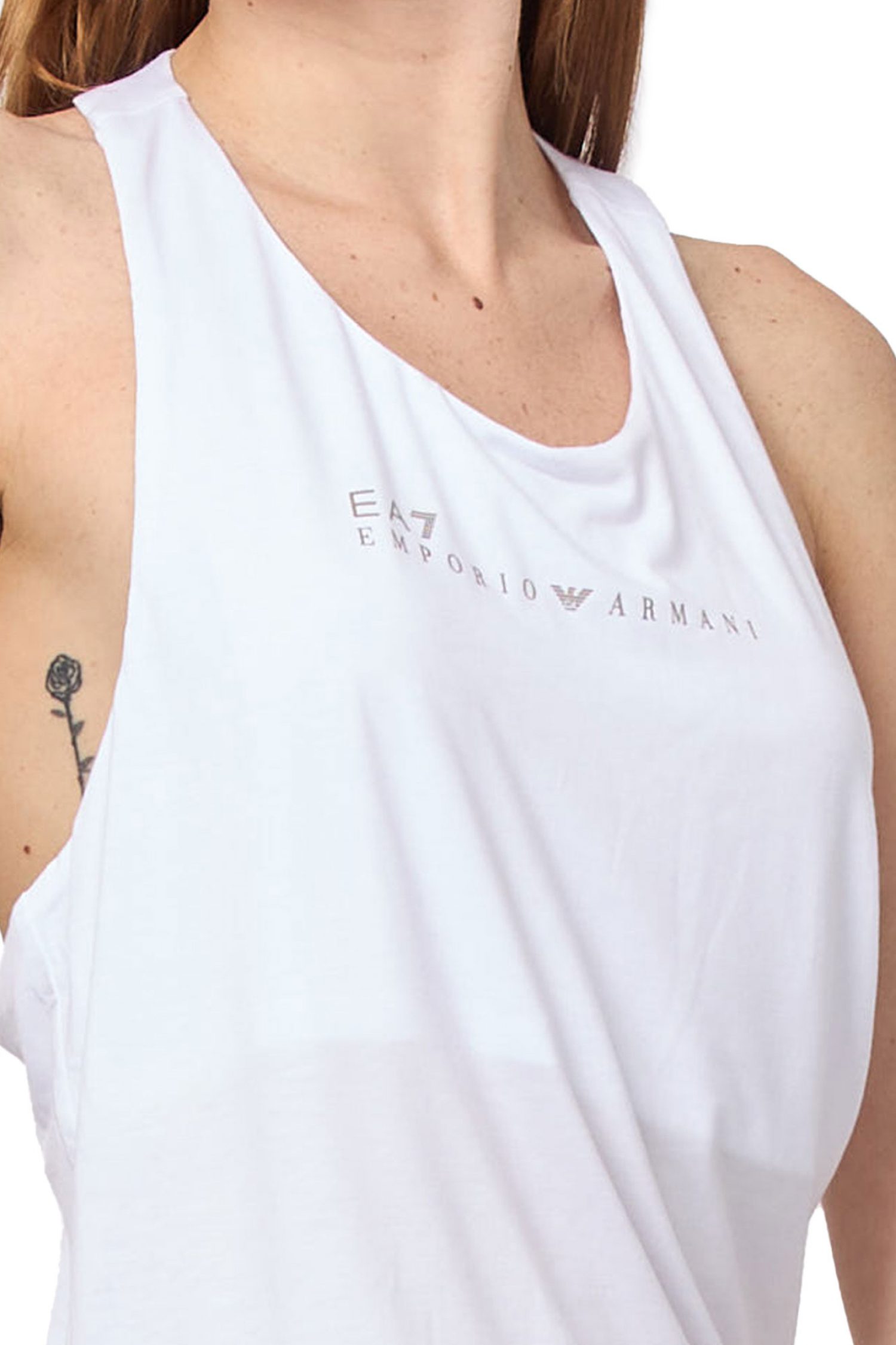 ARMANI 7 TOP ΑΝΟΙΧΤΟΥΣ ΩΜΟΥΣ LOGO ΛΕΥΚΟ