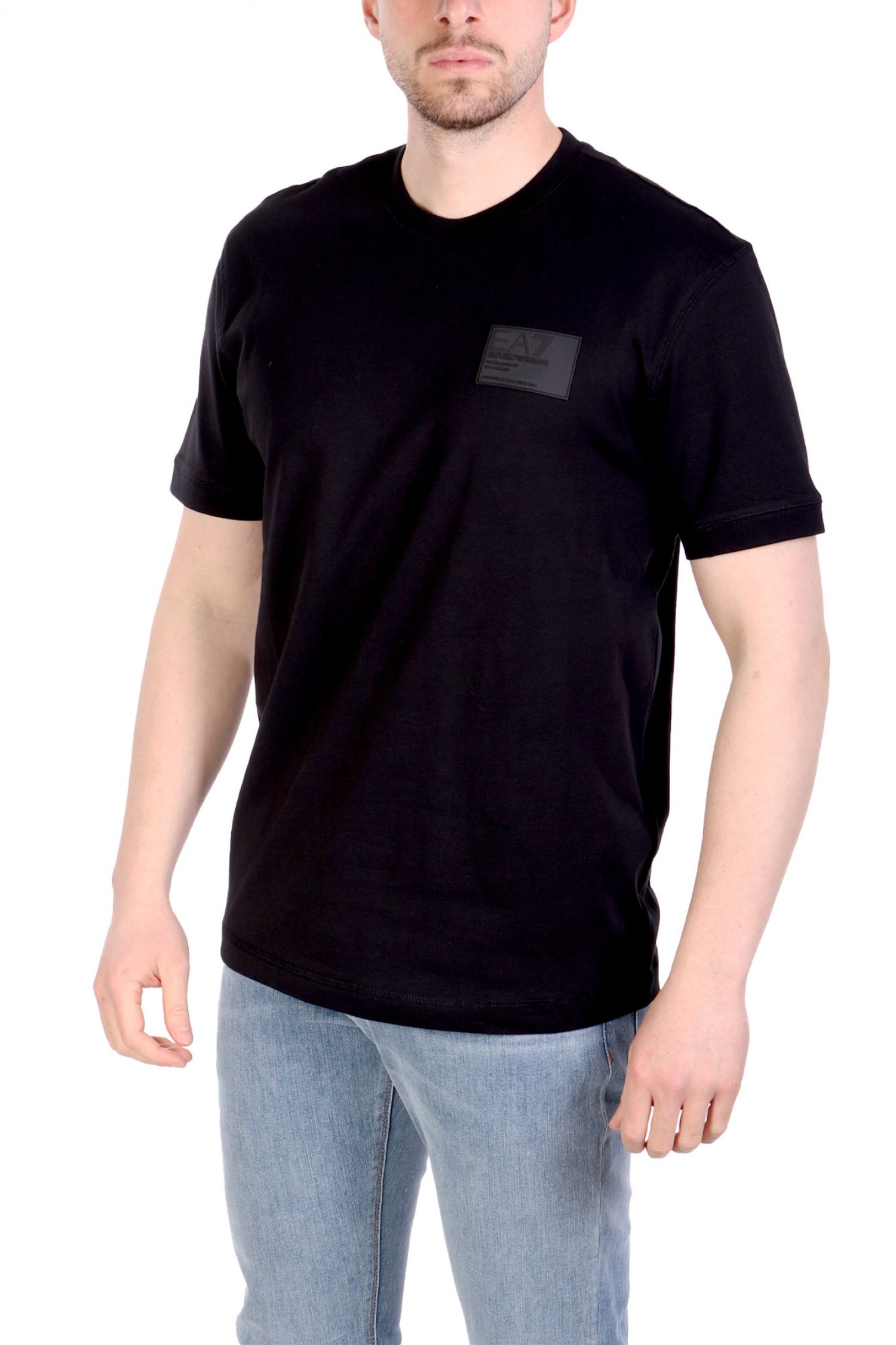 ARMANI 7 T-SHIRT LOGO ΜΑΥΡΟ