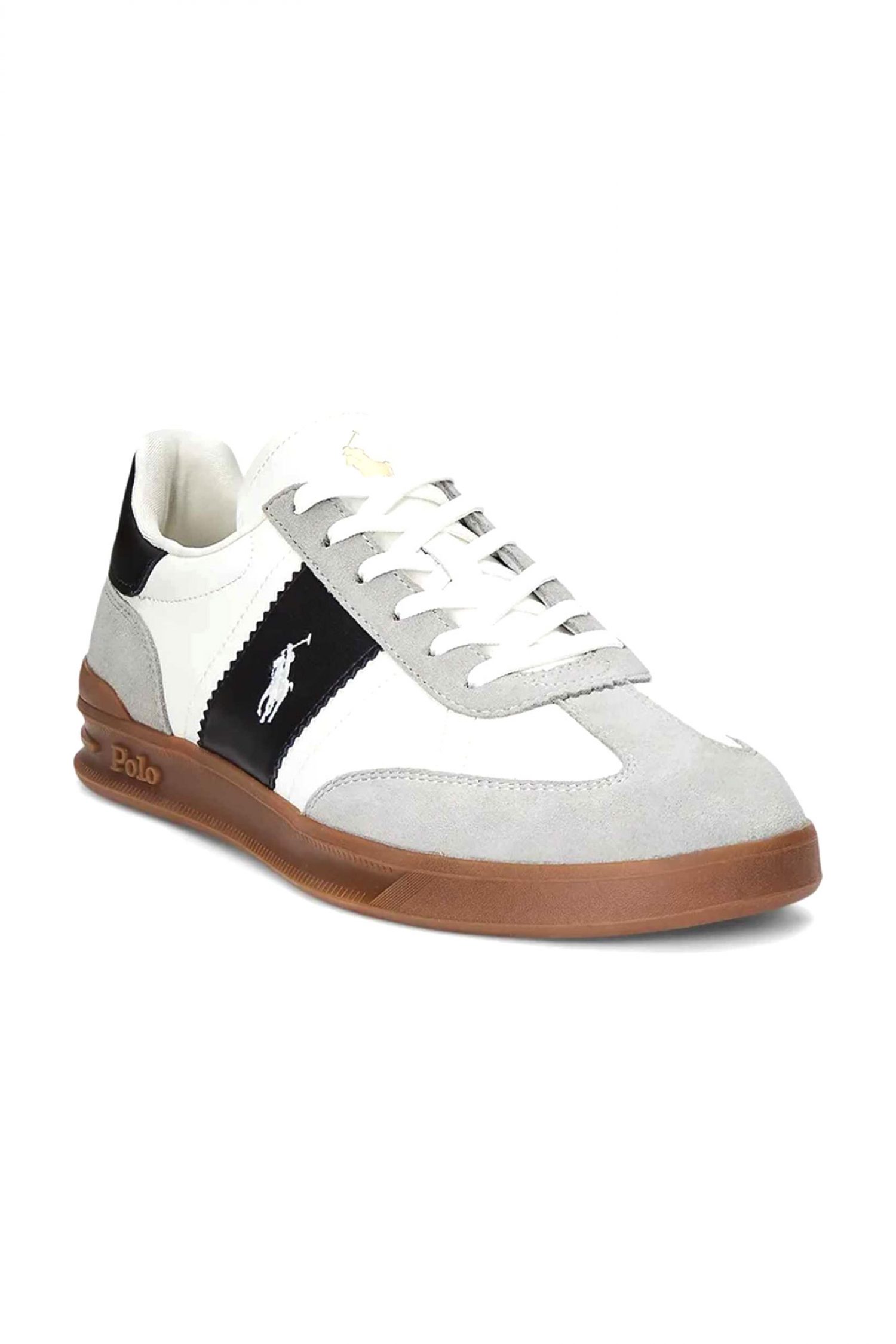 RALPH LAUREN ΠΑΠΟΥΤΣΙΑ SNEAKERS HRT AERA PP-SK-LTL ΛΕΥΚΟ-ΜΑΥΡΟ-ΓΚΡΙ φωτογραφία