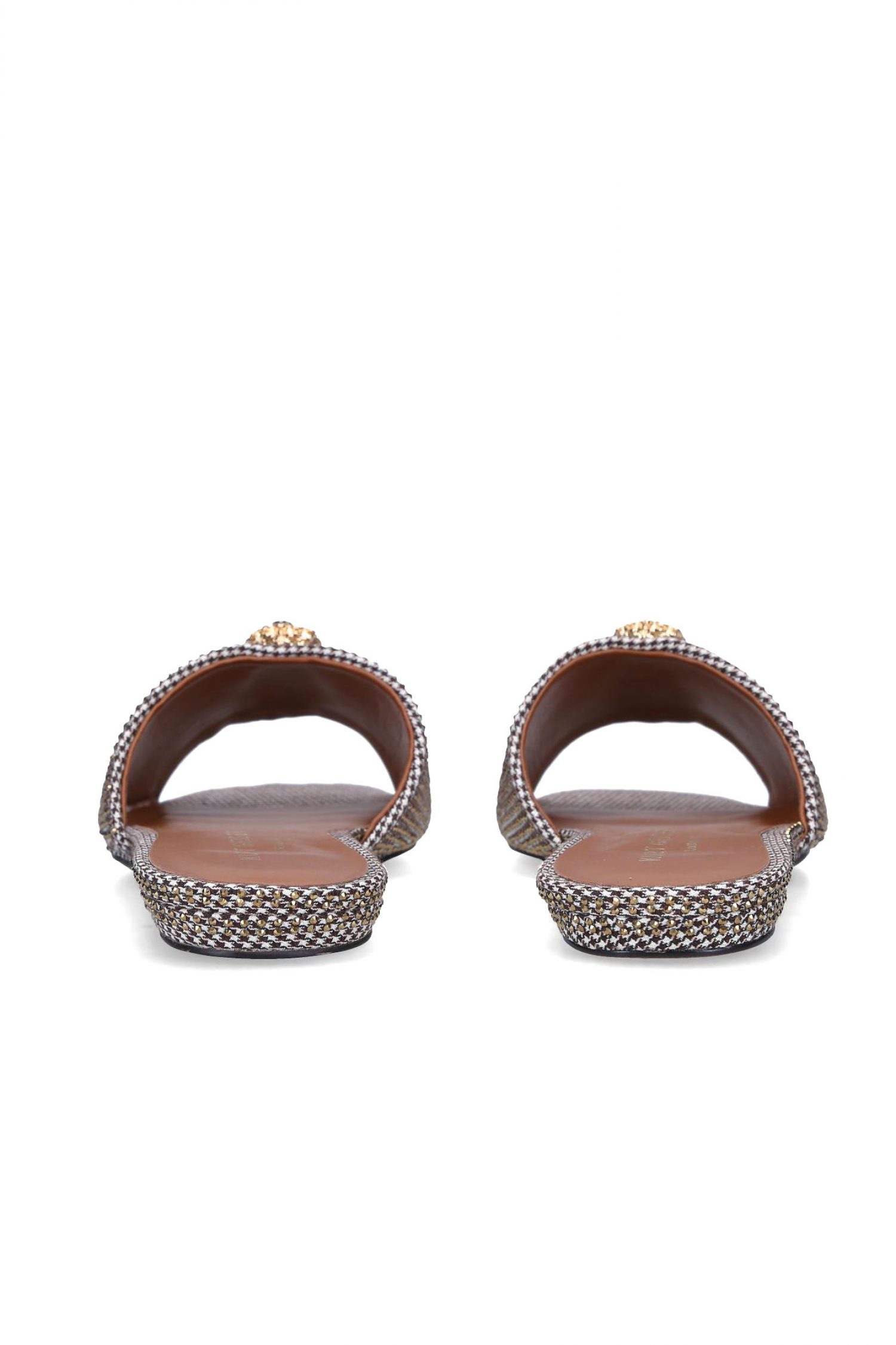 KURT GEIGER ΠΑΠΟΥΤΣΙΑ ΠΑΝΤΟΦΛΕΣ KENSINGTON FLAT SANDAL ΓΚΛΙΤΕΡ LOGO ΧΡΥΣΟ φωτογραφία