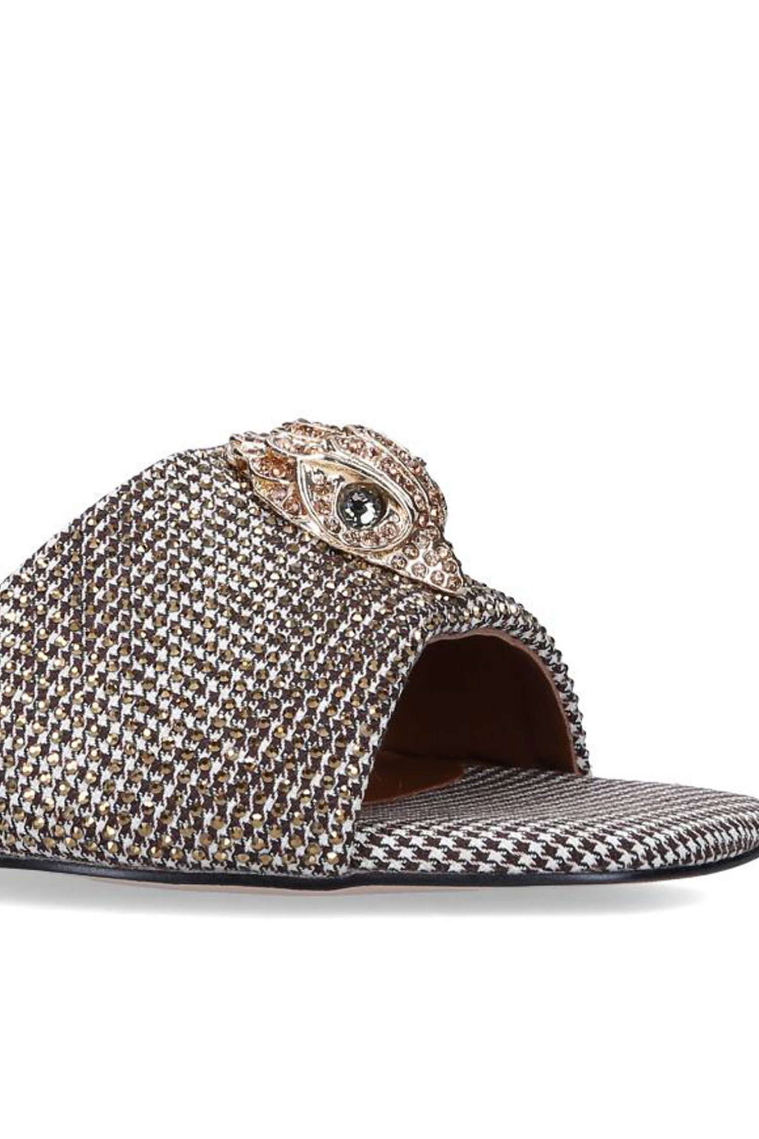 KURT GEIGER ΠΑΠΟΥΤΣΙΑ ΠΑΝΤΟΦΛΕΣ KENSINGTON FLAT SANDAL ΓΚΛΙΤΕΡ LOGO ΧΡΥΣΟ φωτογραφία