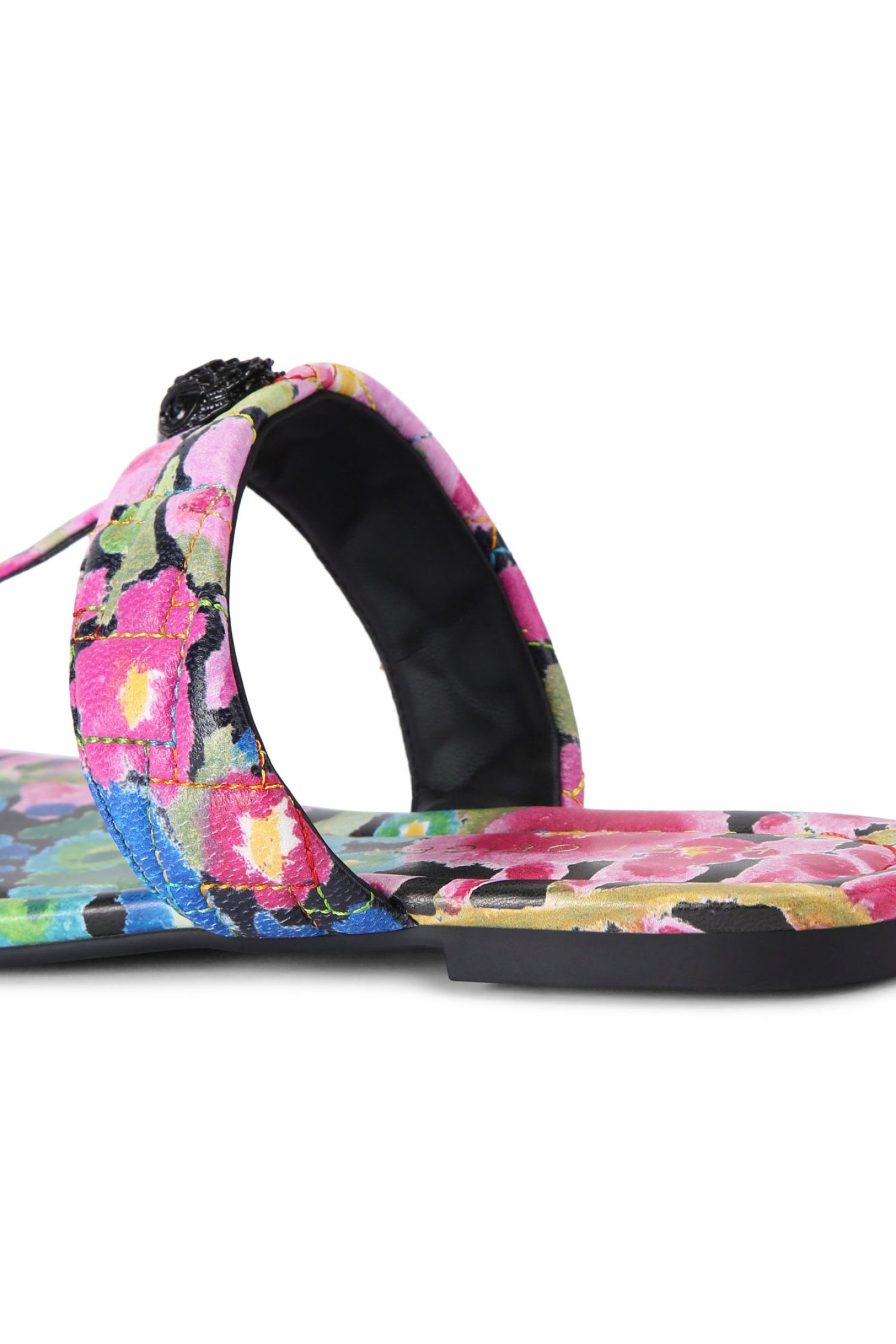 KURT GEIGER ΠΑΠΟΥΤΣΙΑ ΣΑΝΔΑΛΙΑ KENSINGTON Τ-ΒΑR-SANDAL FLORAL LOGO ΠΟΛΥΧΡΩΜΟ