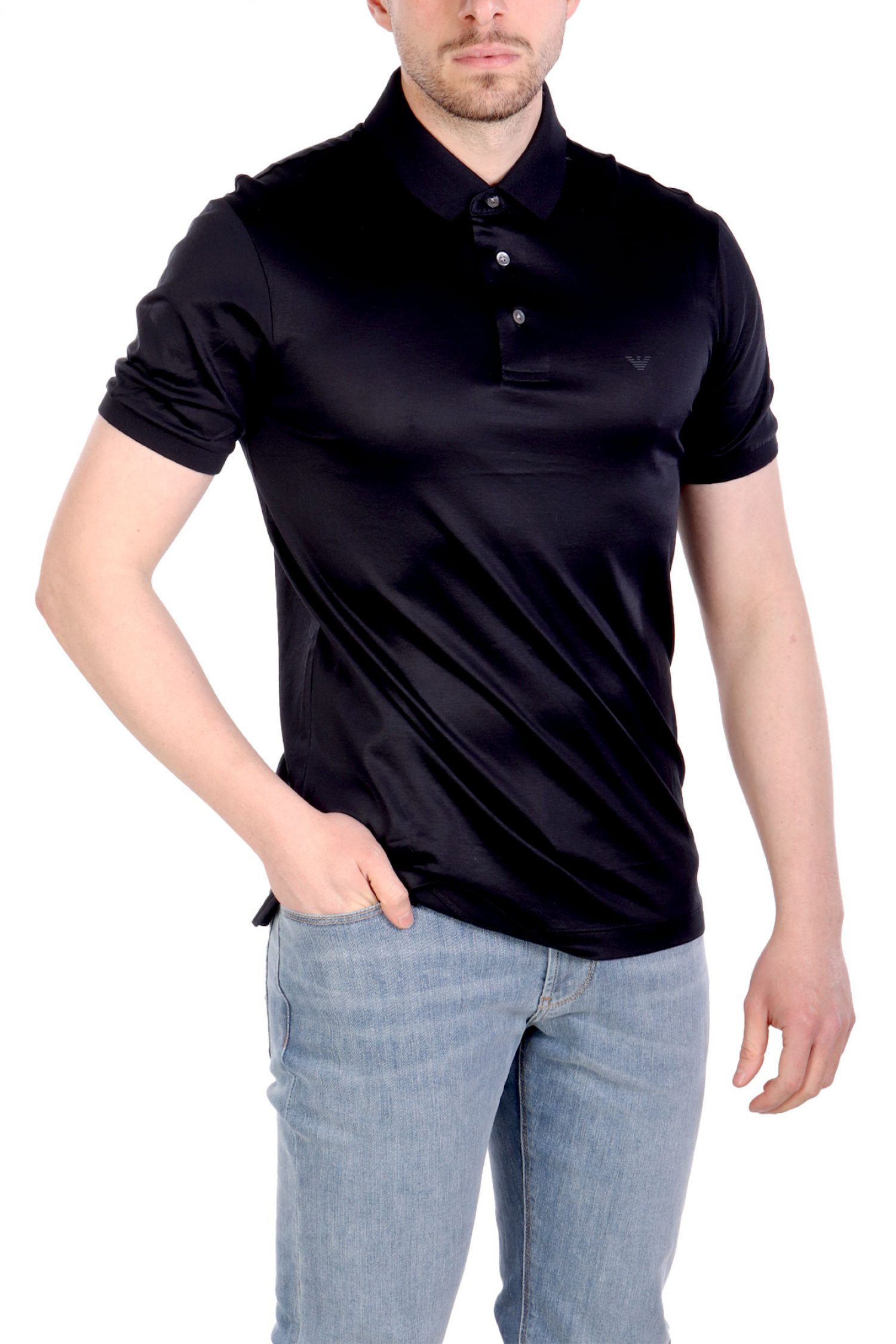 EMPORIO ARMANI POLO LOGO ΜΠΛΕ φωτογραφία