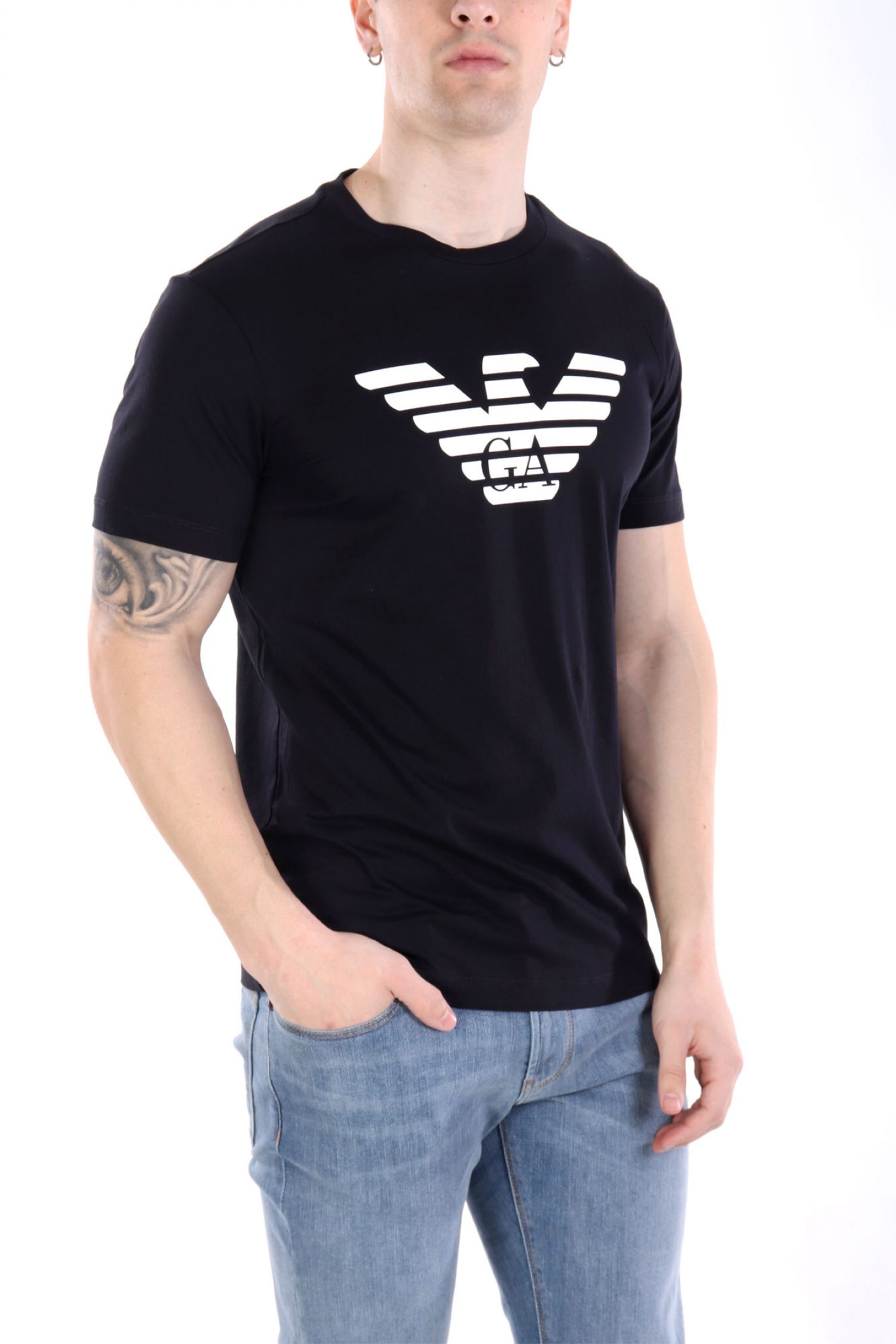 EMPORIO ARMANI T-SHIRT LOGO ΜΠΛΕ