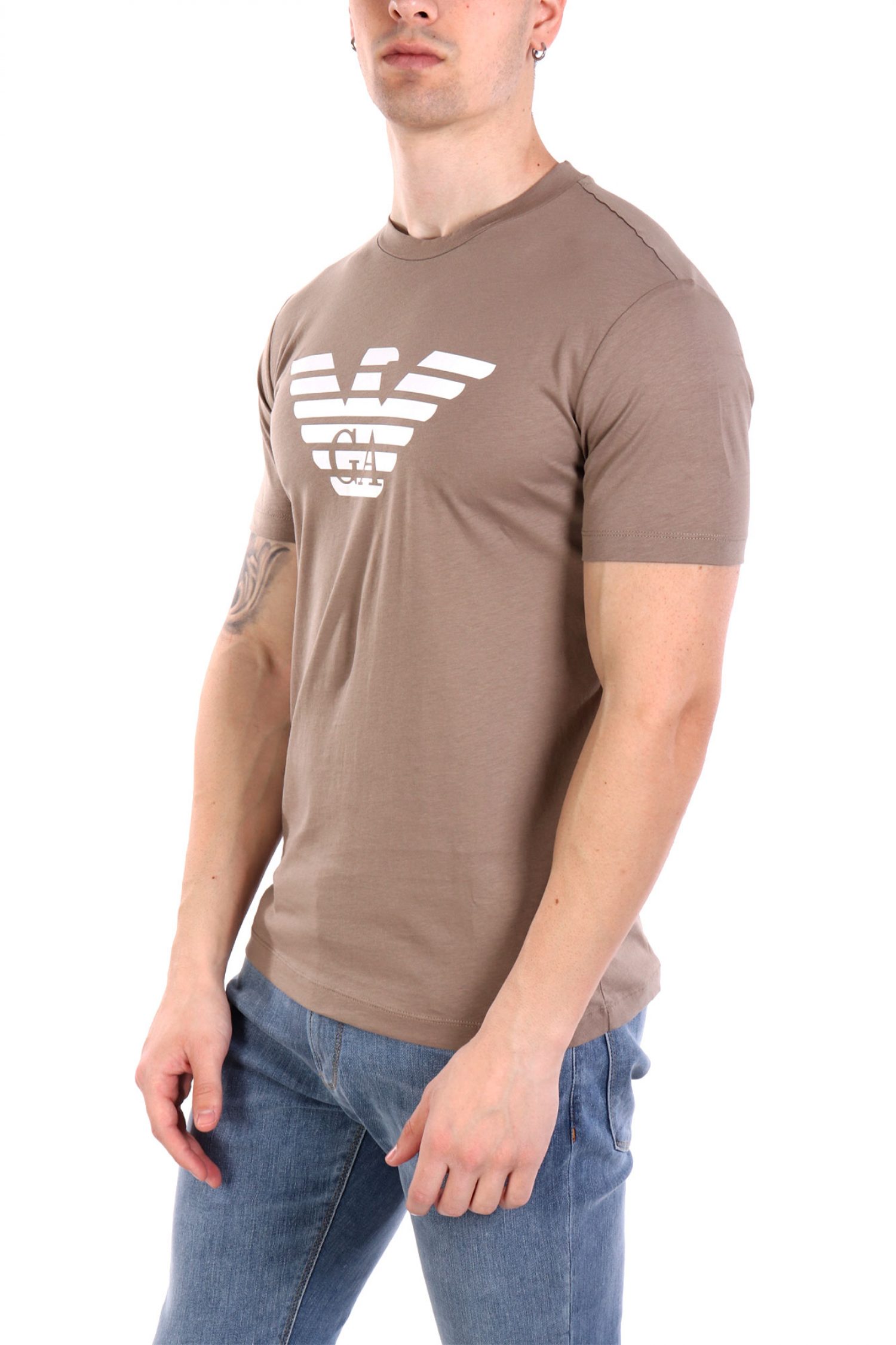 EMPORIO ARMANI T-SHIRT LOGO ΠΟΥΡΟ ΚΑΦΕ φωτογραφία