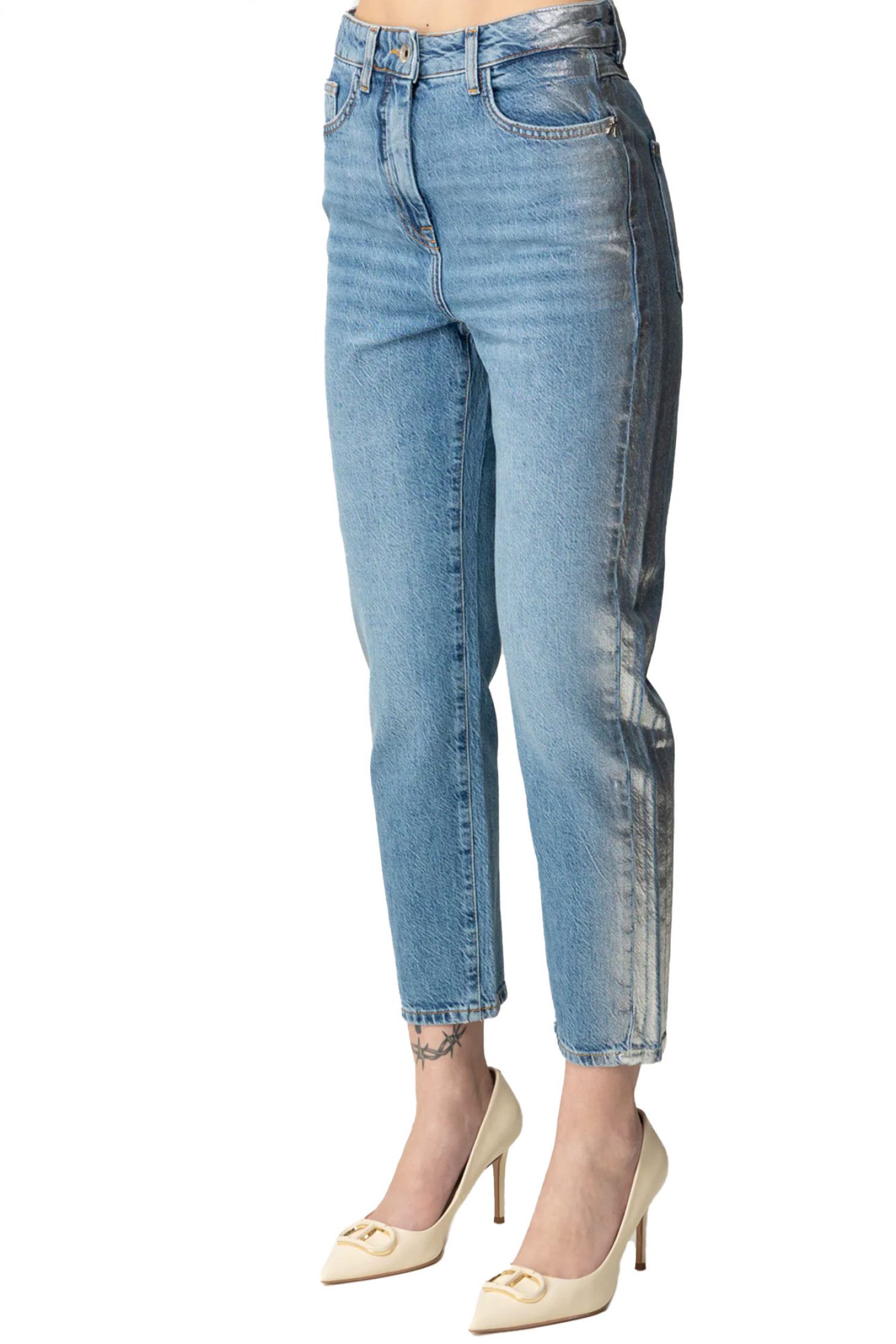 PATRIZIA PEPE ΠΑΝΤΕΛΟΝΙ JEANS ΑΣΗΜΙ ΑΝΤΙΘΕΣΕΙΣ ΜΠΛΕ