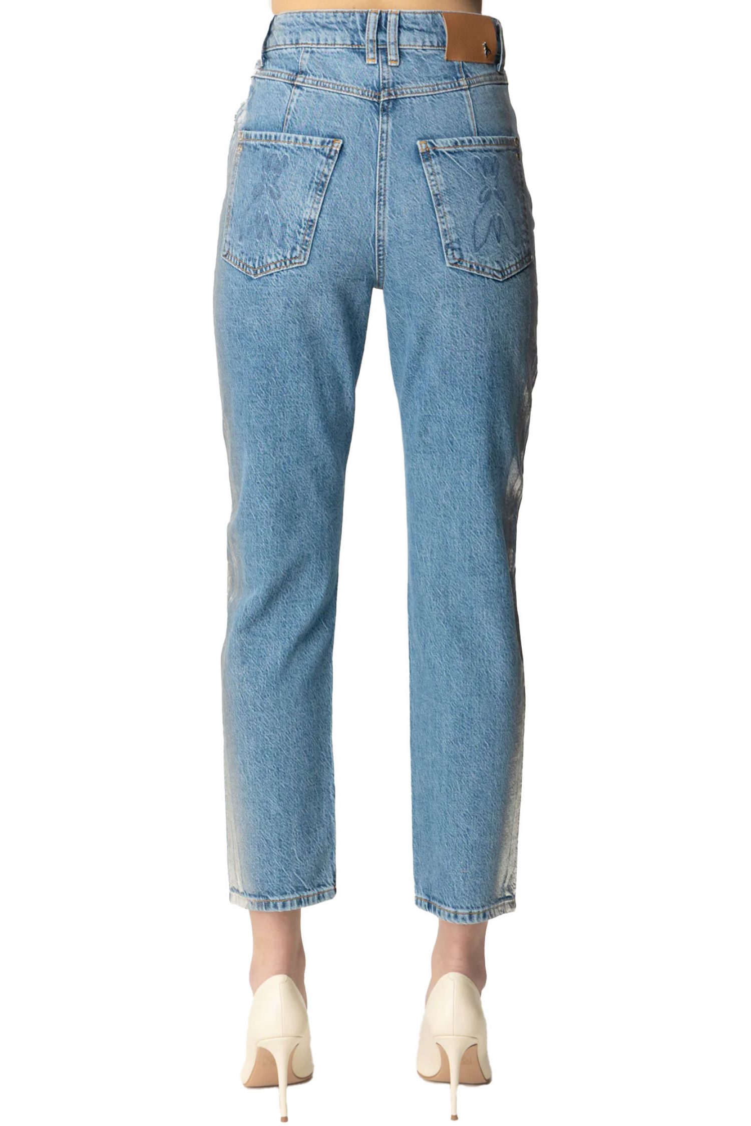 PATRIZIA PEPE ΠΑΝΤΕΛΟΝΙ JEANS ΑΣΗΜΙ ΑΝΤΙΘΕΣΕΙΣ ΜΠΛΕ