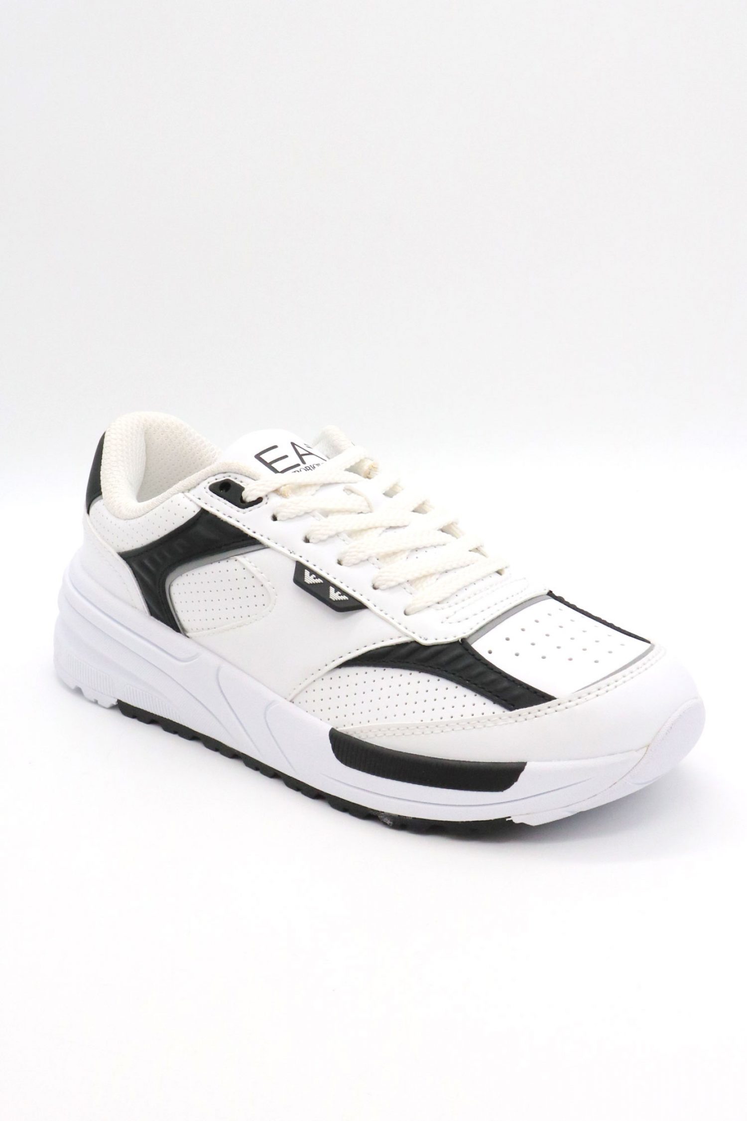 ARMANI 7 ΠΑΠΟΥΤΣΙΑ SNEAKERS LOGO ΛΕΥΚΟ-ΜΑΥΡΟ