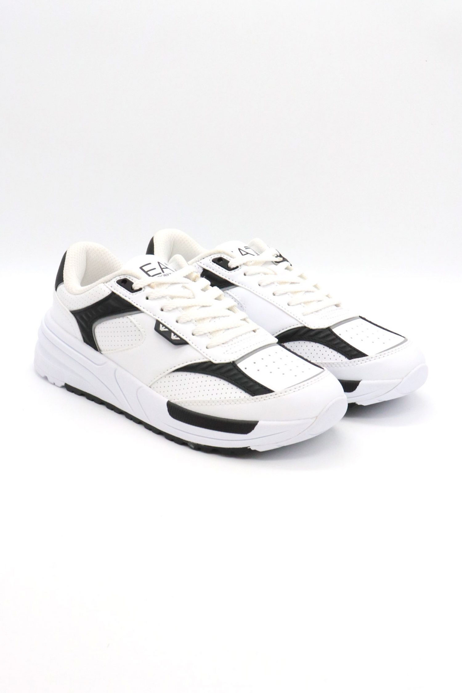 ARMANI 7 ΠΑΠΟΥΤΣΙΑ SNEAKERS LOGO ΛΕΥΚΟ-ΜΑΥΡΟ