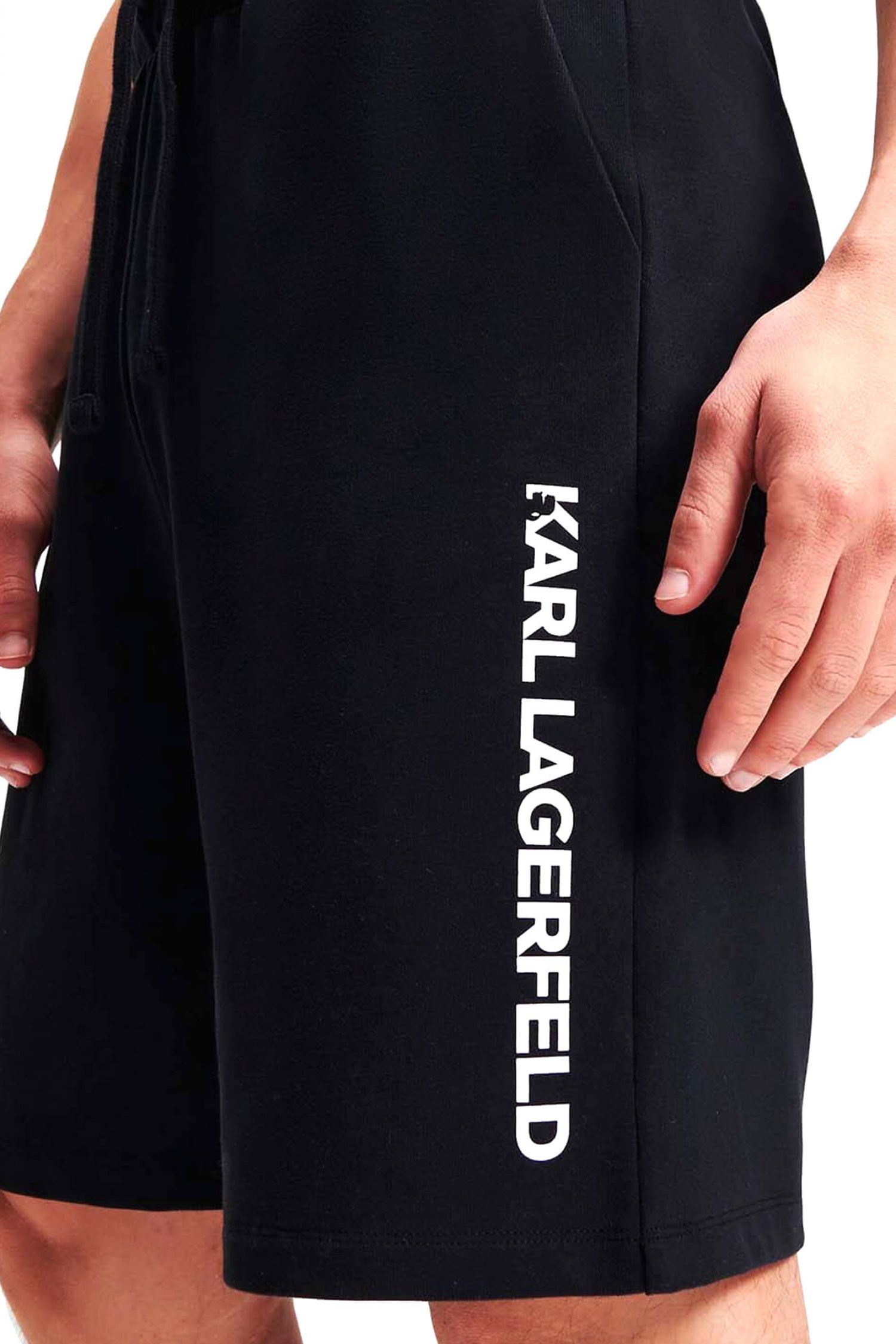 KARL LAGERFELD ΒΕΡΜΟΥΔΑ ΦΟΥΤΕΡ ELONGATED LOGO SHORTS ΜΑΥΡΟ φωτογραφία