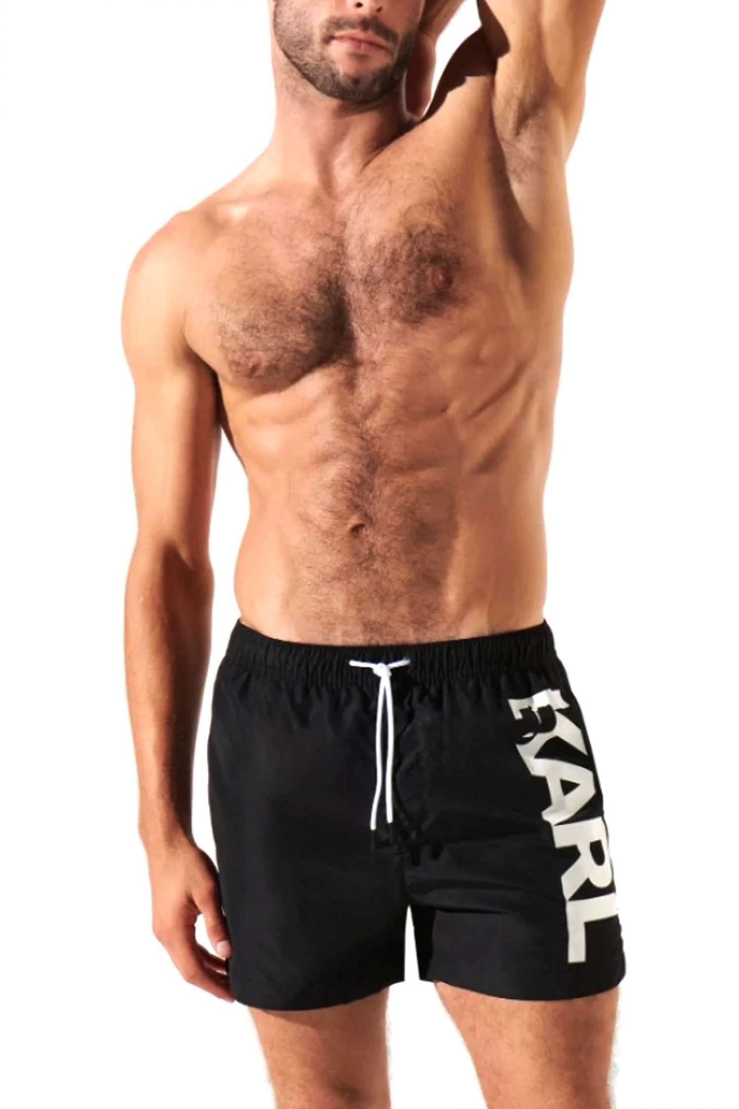 KARL LAGERFELD ΜΑΓΙΩ LOGO SHORT BOARDSHORTS ΜΑΥΡΟ