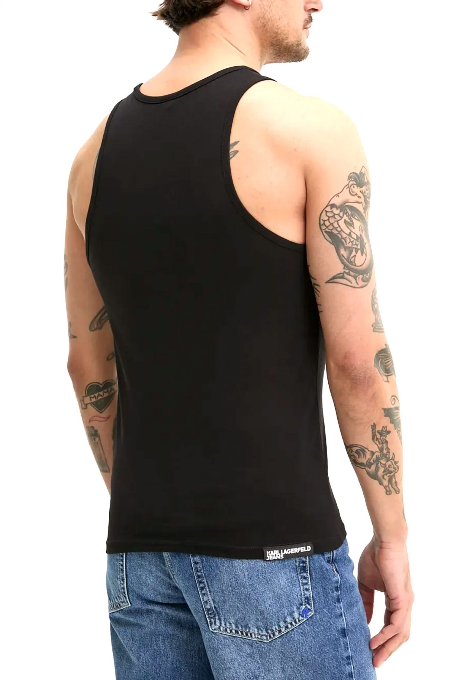KARL LAGERFELD JEANS T-SHIRT ΤΙΡΑΝΤΕ JERSEY VEST ΜΑΥΡΟ φωτογραφία