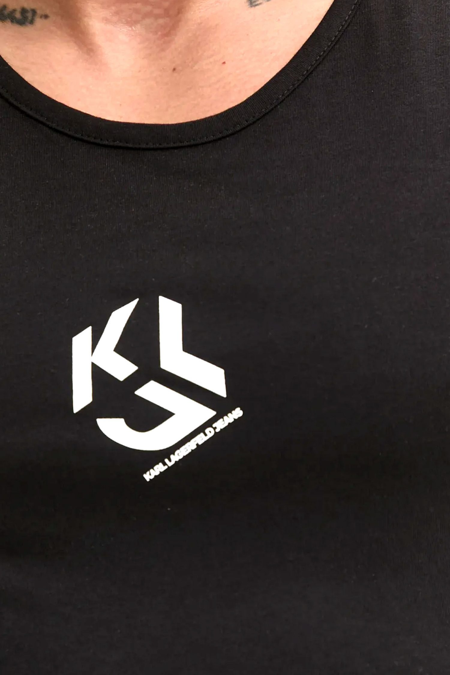 KARL LAGERFELD JEANS T-SHIRT ΤΙΡΑΝΤΕ JERSEY VEST ΜΑΥΡΟ φωτογραφία