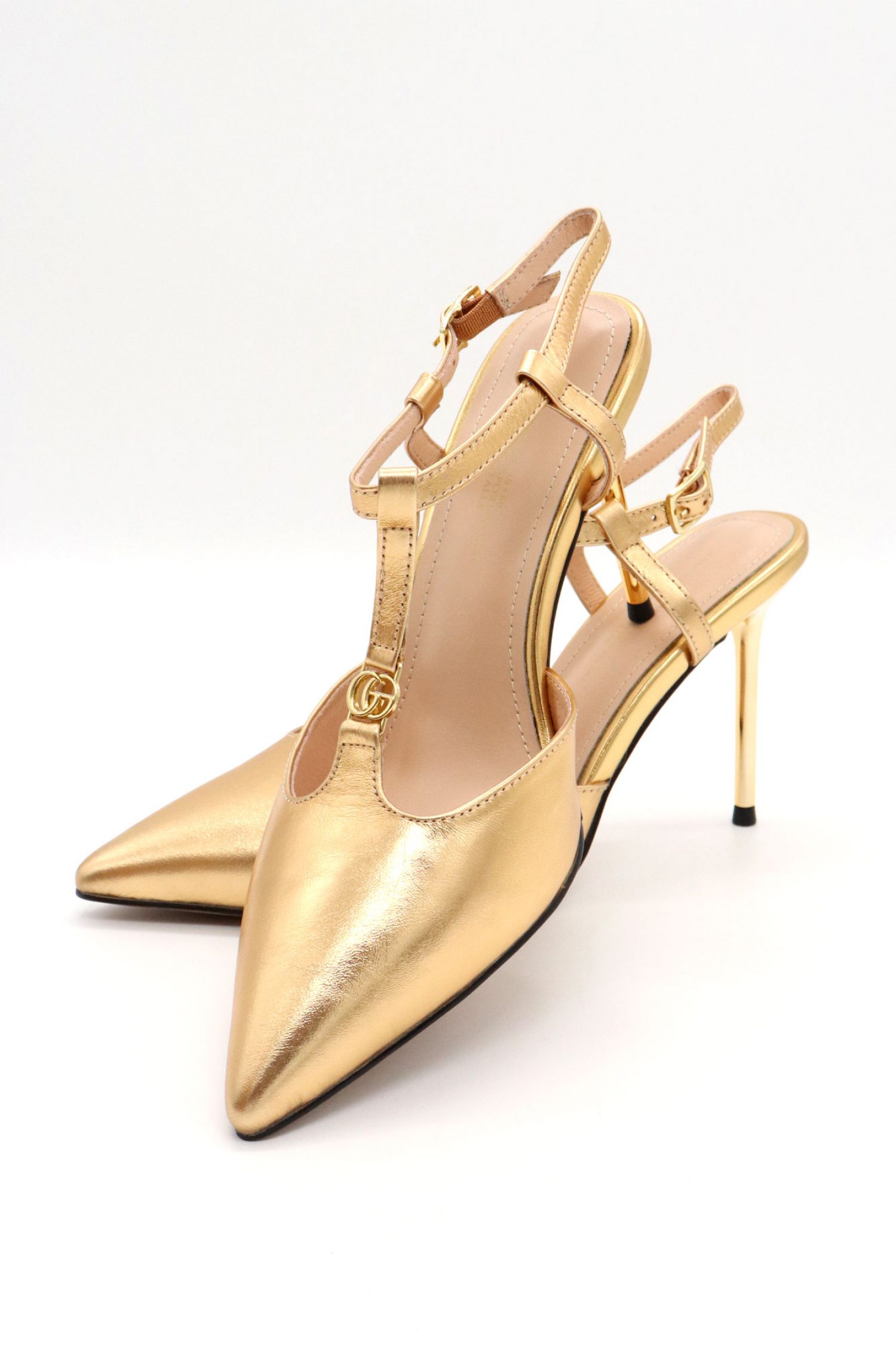 V 19.69 ΠΑΠΟΥΤΣΙΑ MULES ΛΟΥΡΑΚΙ ΧΡΥΣΟ φωτογραφία