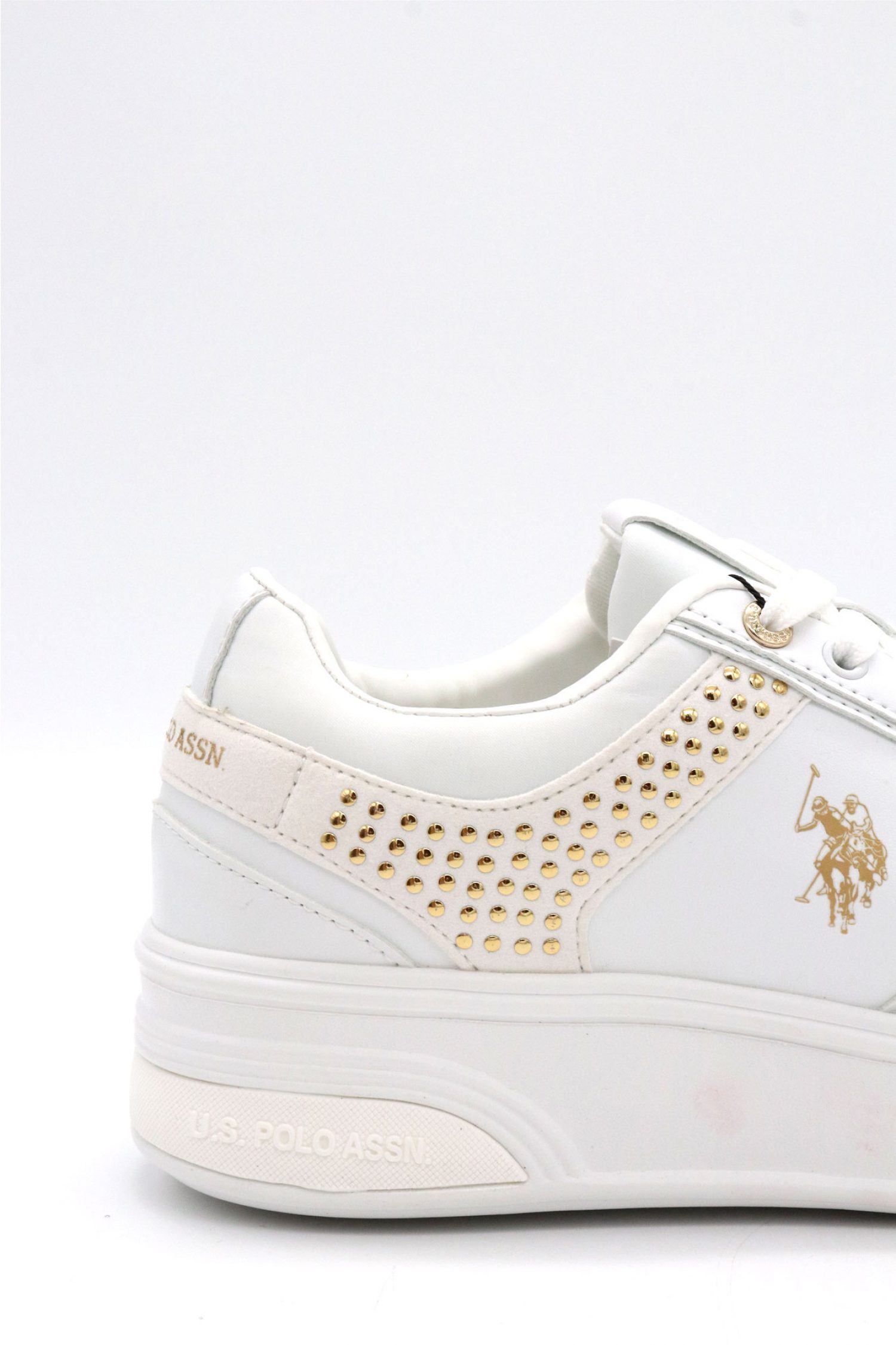 U.S. POLO ASSN. ΠΑΠΟΥΤΣΙΑ SNEAKERS ΧΡΥΣΕΣ ΛΕΠΤΟΜΕΡΕΙΕΣ LOGO ΛΕΥΚΟ