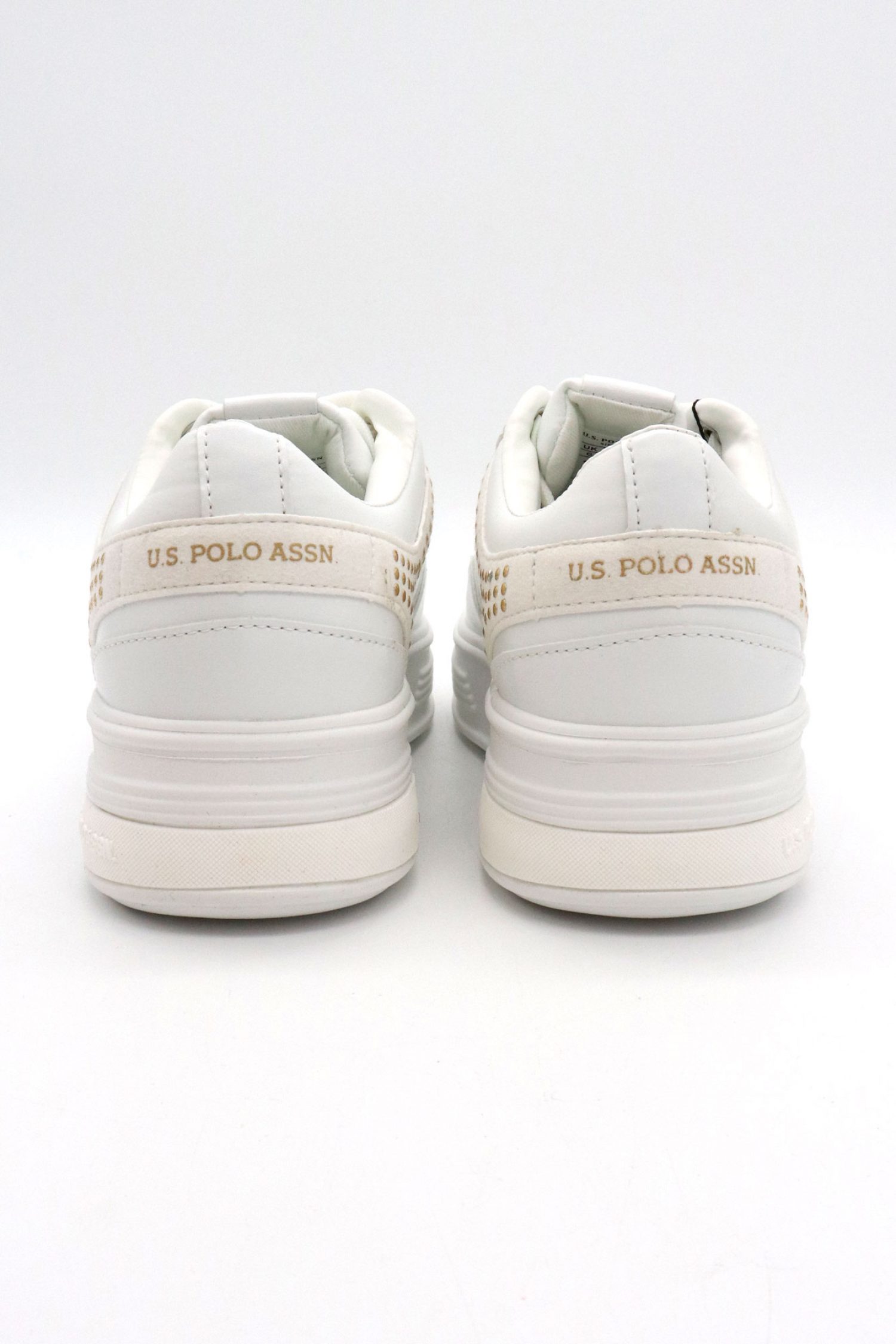 U.S. POLO ASSN. ΠΑΠΟΥΤΣΙΑ SNEAKERS ΧΡΥΣΕΣ ΛΕΠΤΟΜΕΡΕΙΕΣ LOGO ΛΕΥΚΟ