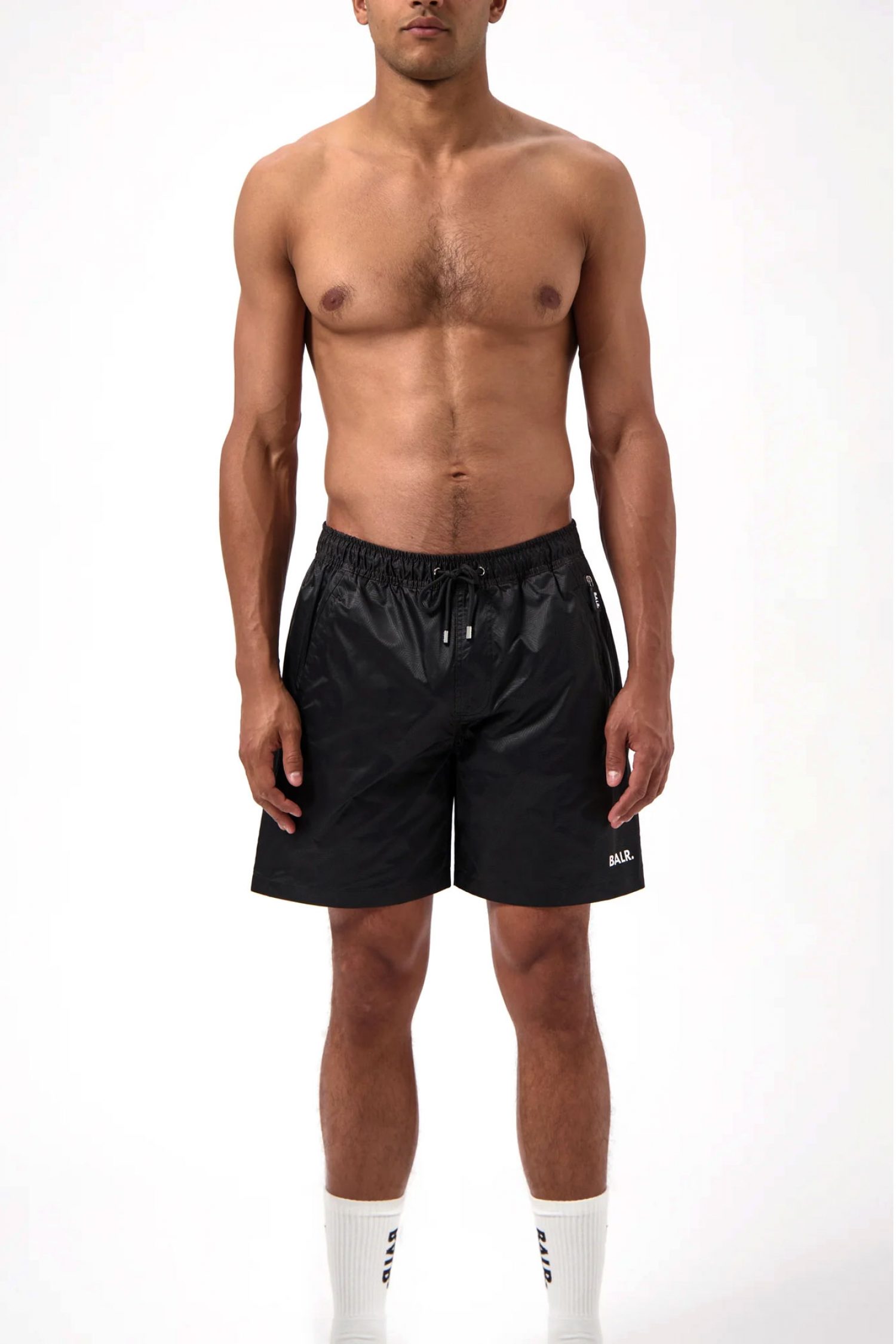 BALR. ΜΑΓΙΩ MONOGRAM SWIMSHORTS SPACE LOGO ΜΑΥΡΟ