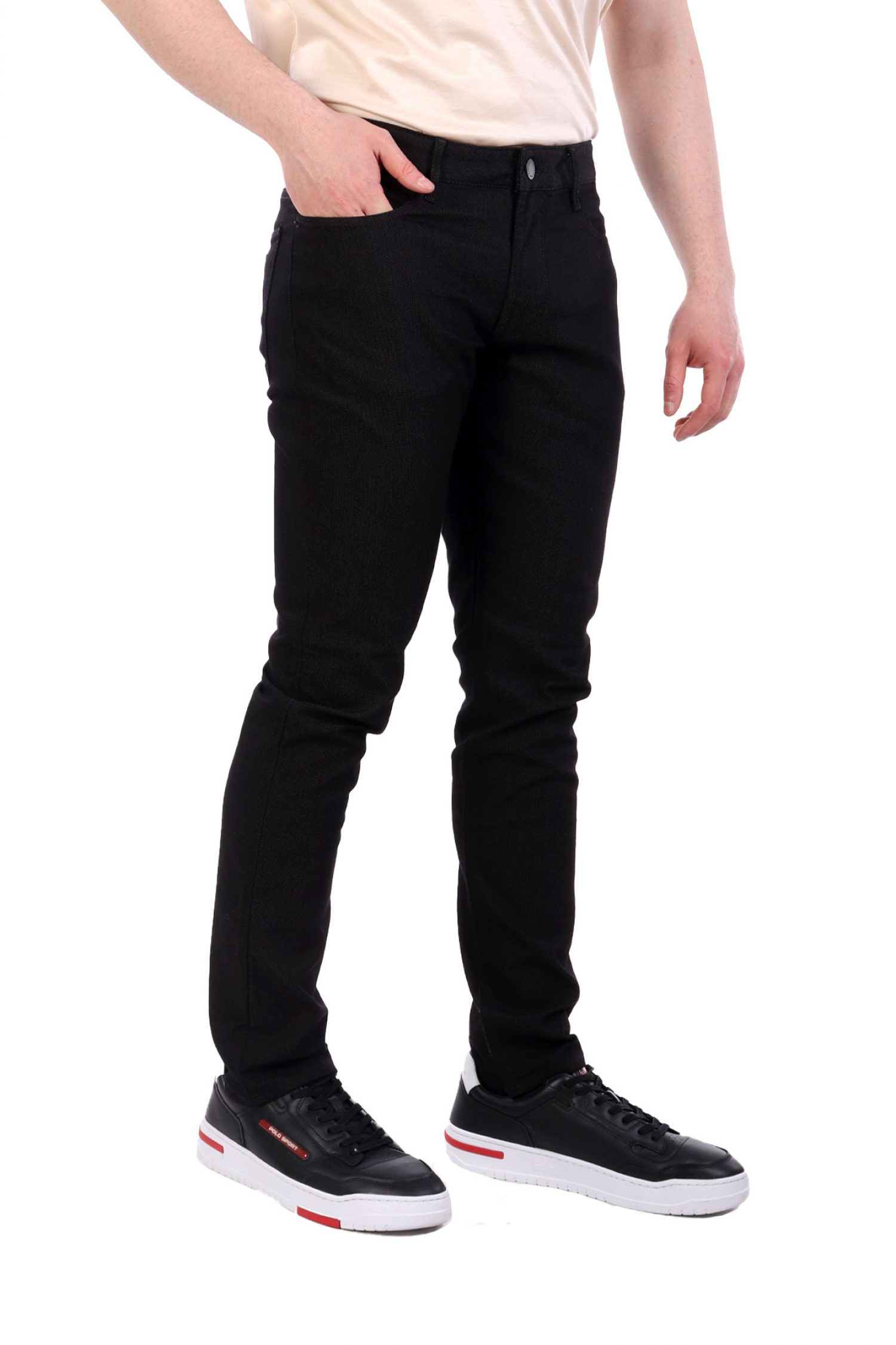 EMPORIO ARMANI ΠΑΝΤΕΛΟΝΙ 5ΤΣΕΠΟ ΜΙΚΡΟΣΧΕΔΙΟ J06 SLIM FIT ΜΑΥΡΟ