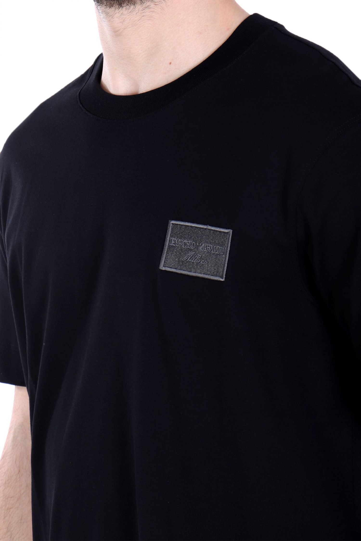 EMPORIO ARMANI T-SHIRT LOGO MILANO ΜΑΥΡΟ