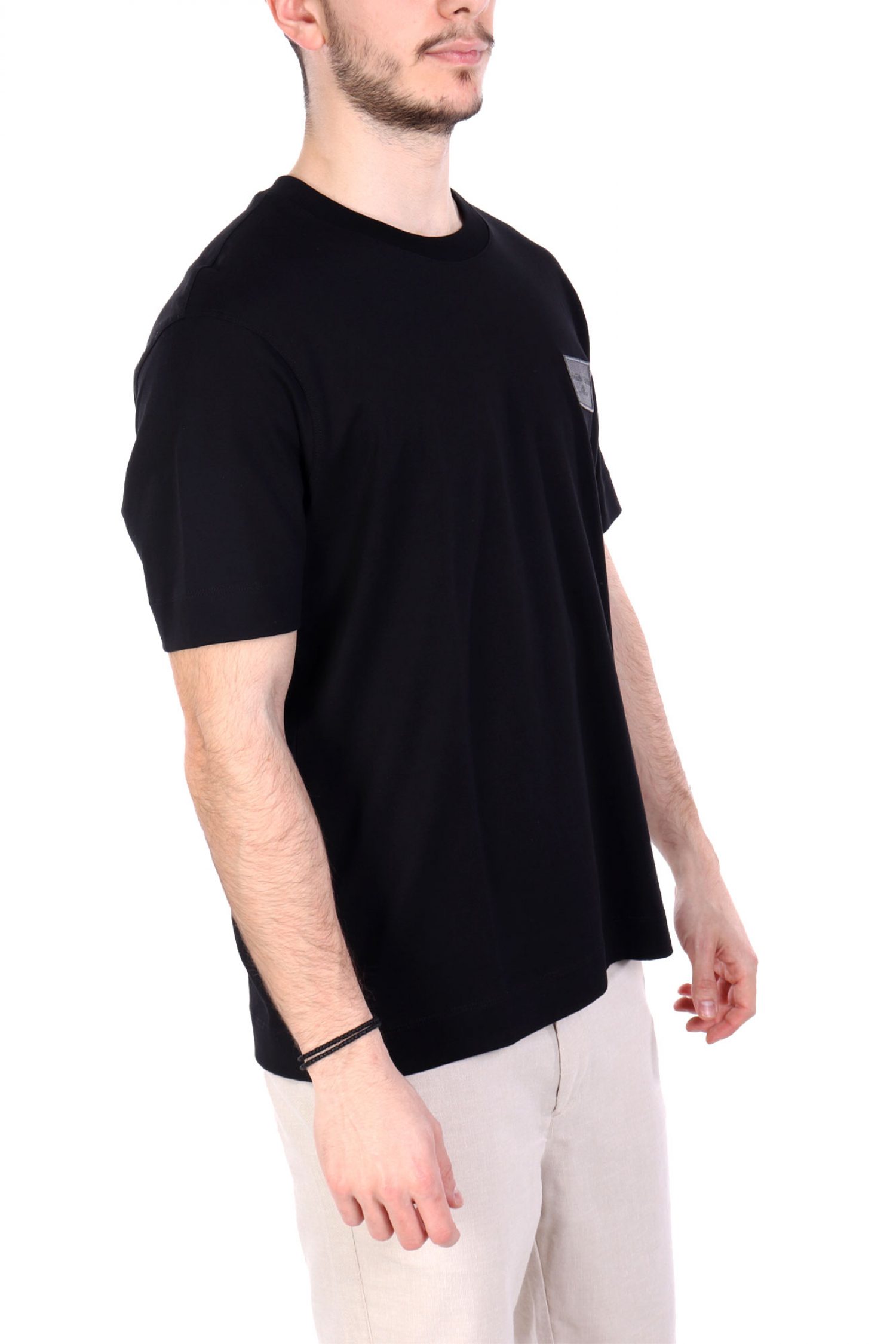 EMPORIO ARMANI T-SHIRT LOGO MILANO ΜΑΥΡΟ