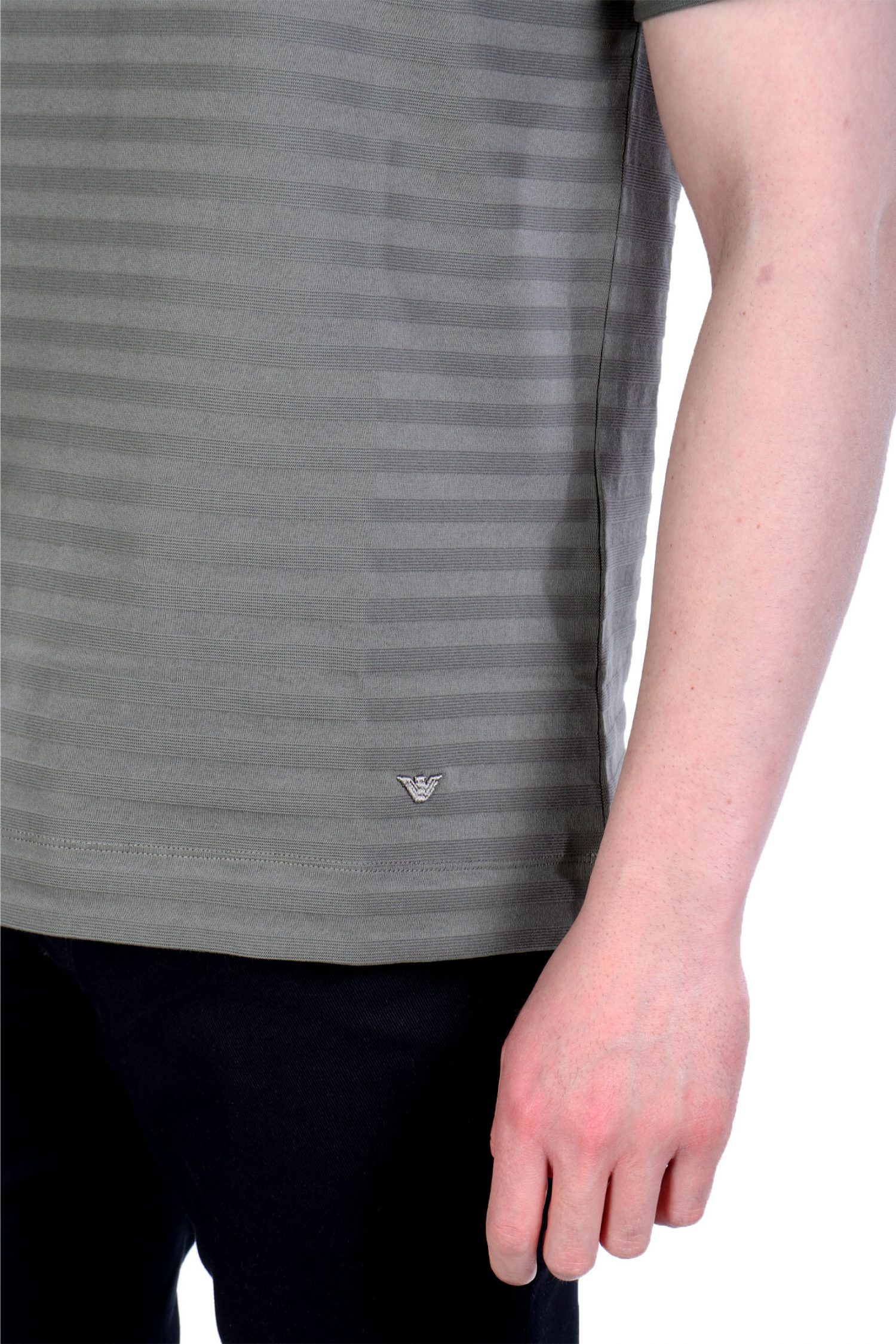 EMPORIO ARMANI T-SHIRT ΡΙΓΕ ΧΑΚΙ φωτογραφία