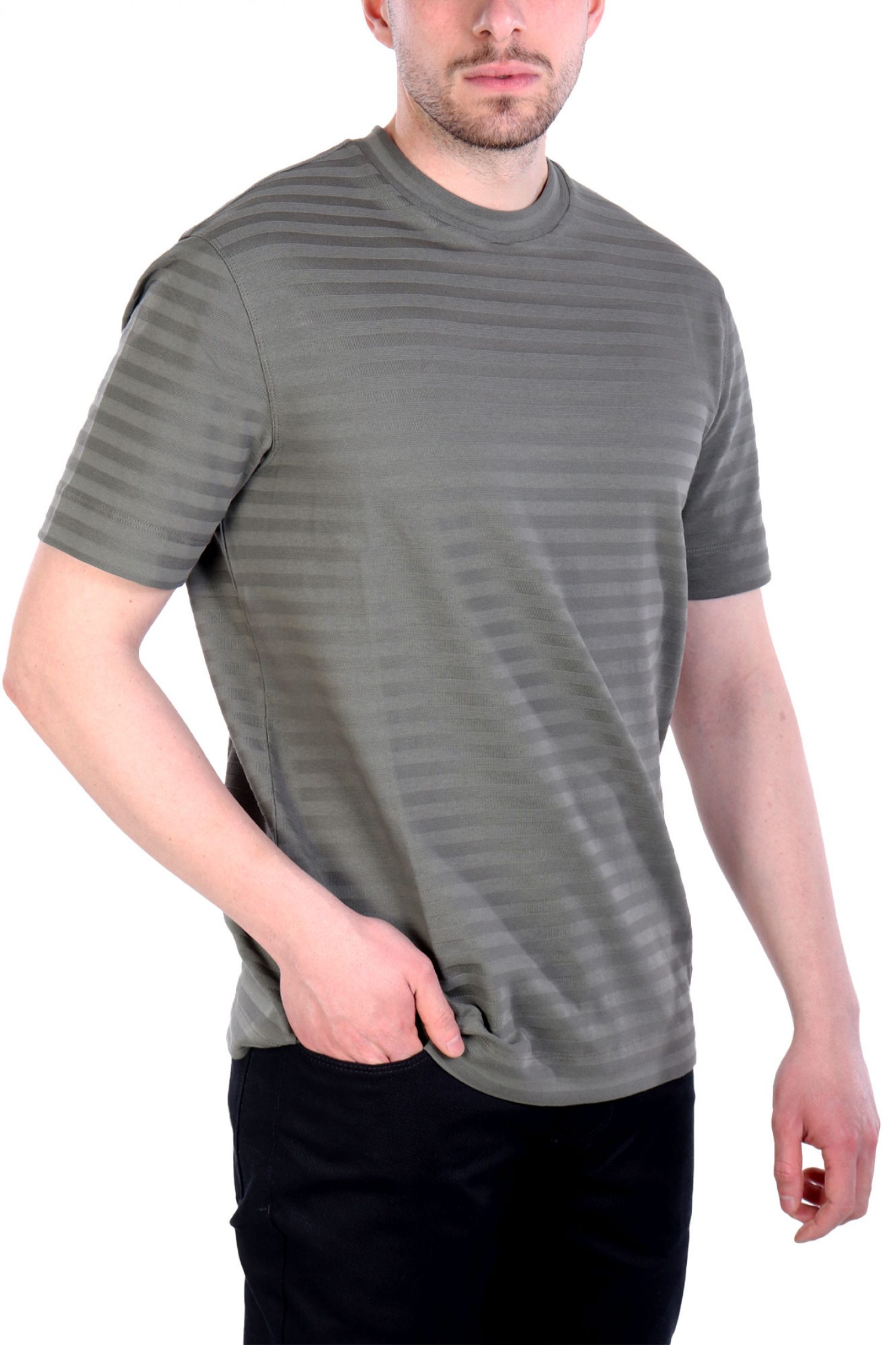 EMPORIO ARMANI T-SHIRT ΡΙΓΕ ΧΑΚΙ