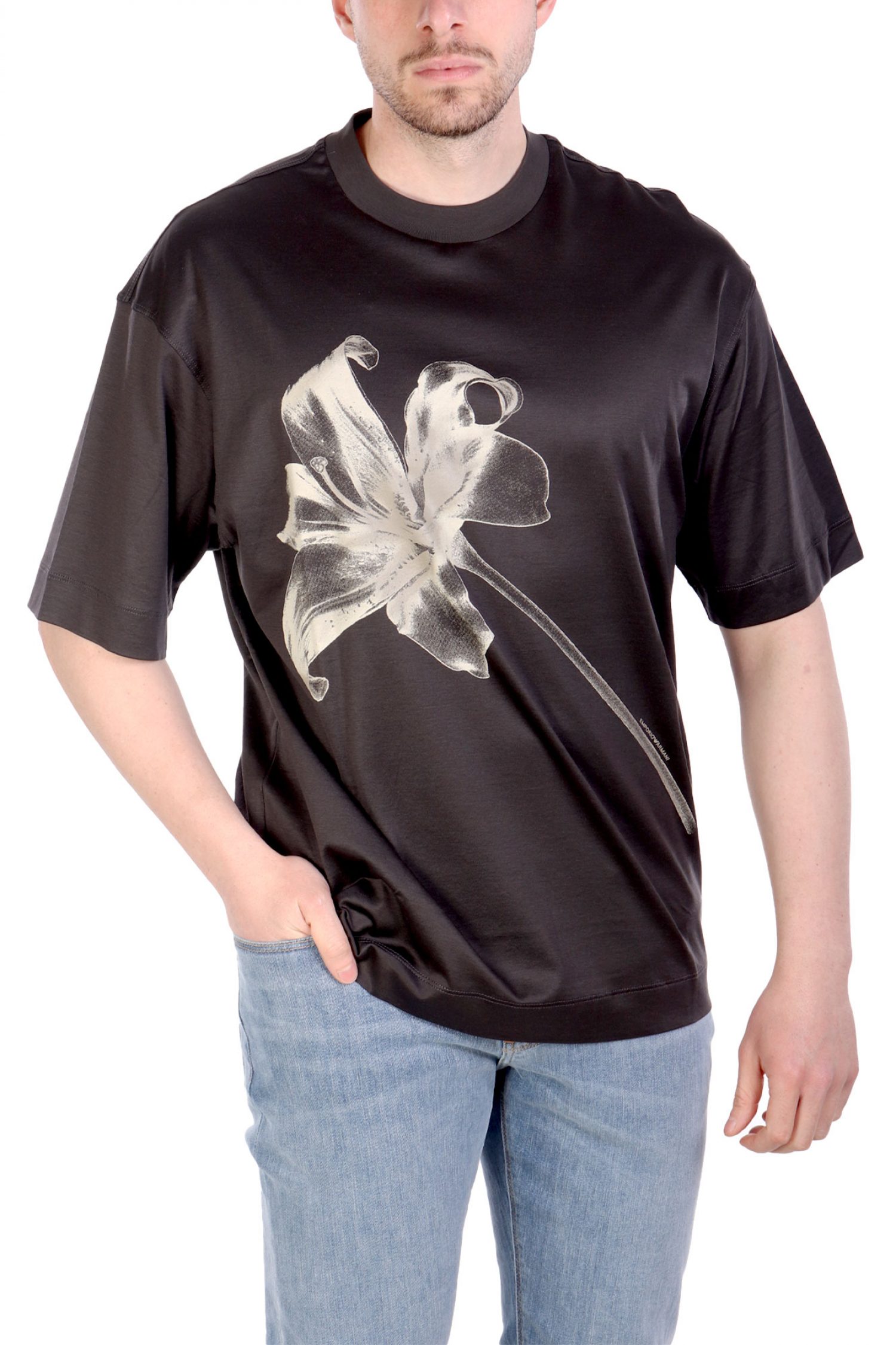 EMPORIO ARMANI T-SHIRT LOGO ΑΝΘΡΑΚΙ φωτογραφία