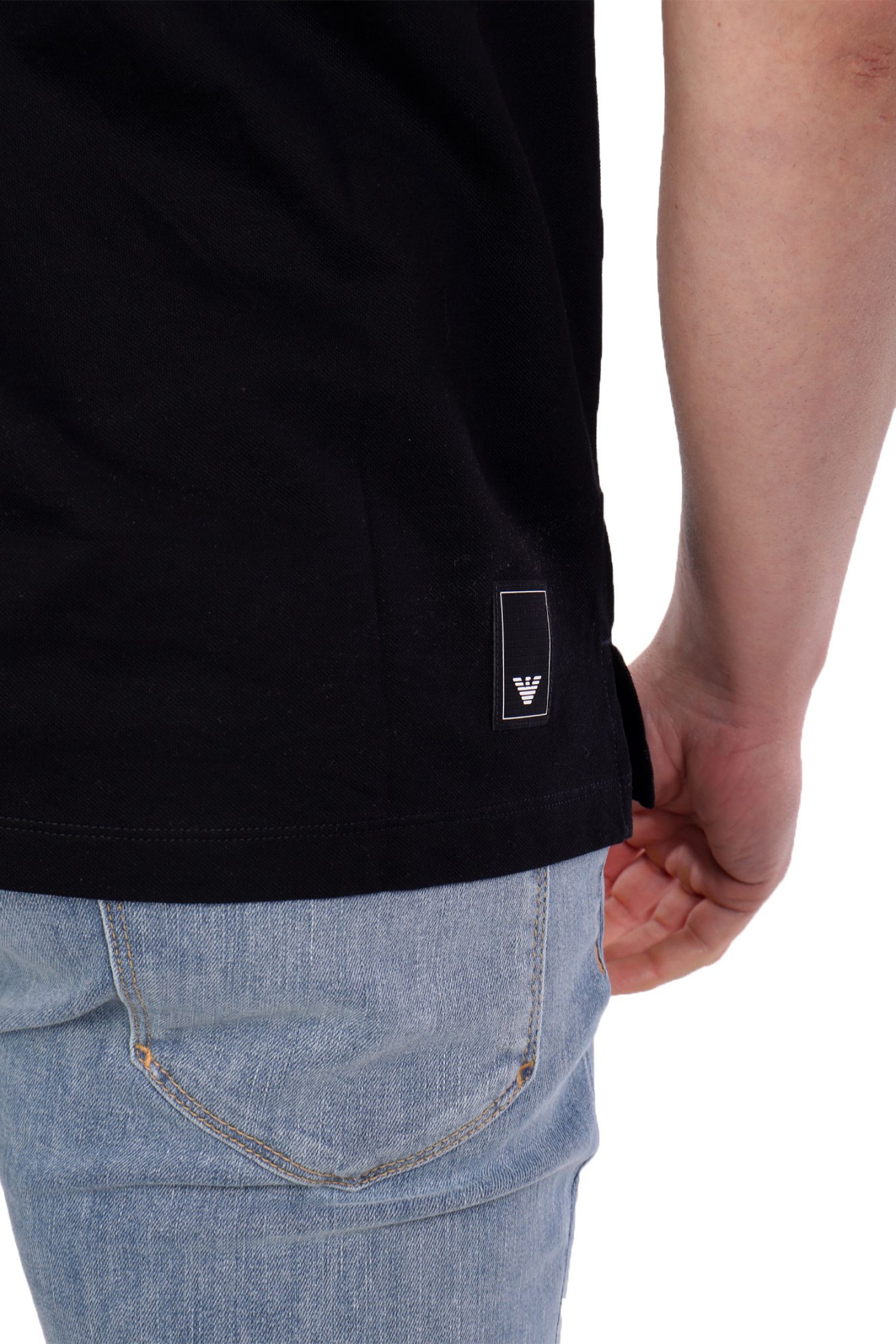 EMPORIO ARMANI POLO HALFZIP LOGO ΜΠΛΕ φωτογραφία