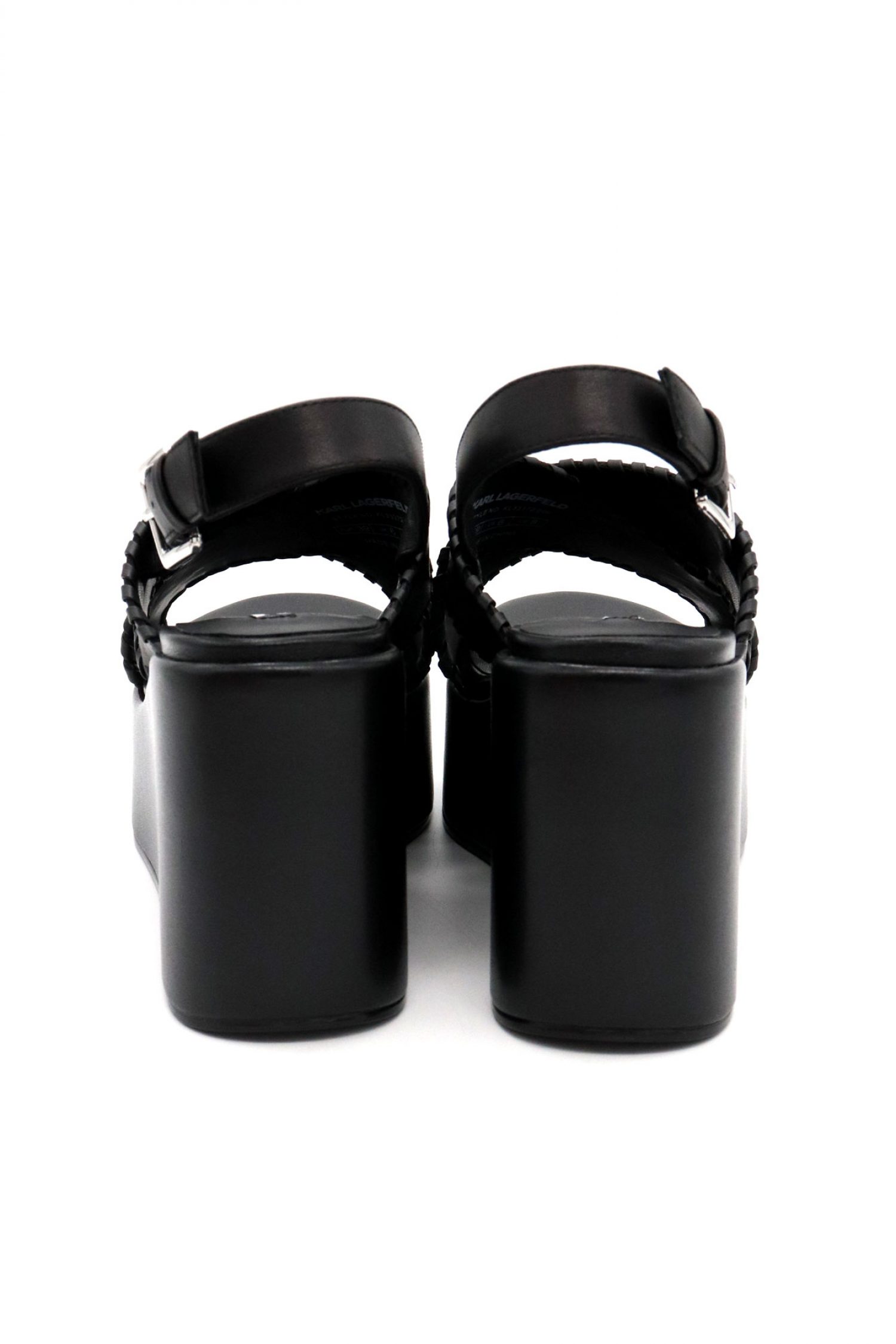 KARL LAGERFELD ΠΑΠΟΥΤΣΙΑ ΠΛΑΤΦΟΡΜΕΣ WENDY WHIPSTICH KROSS STRAP LOGO ΜΑΥΡΟ