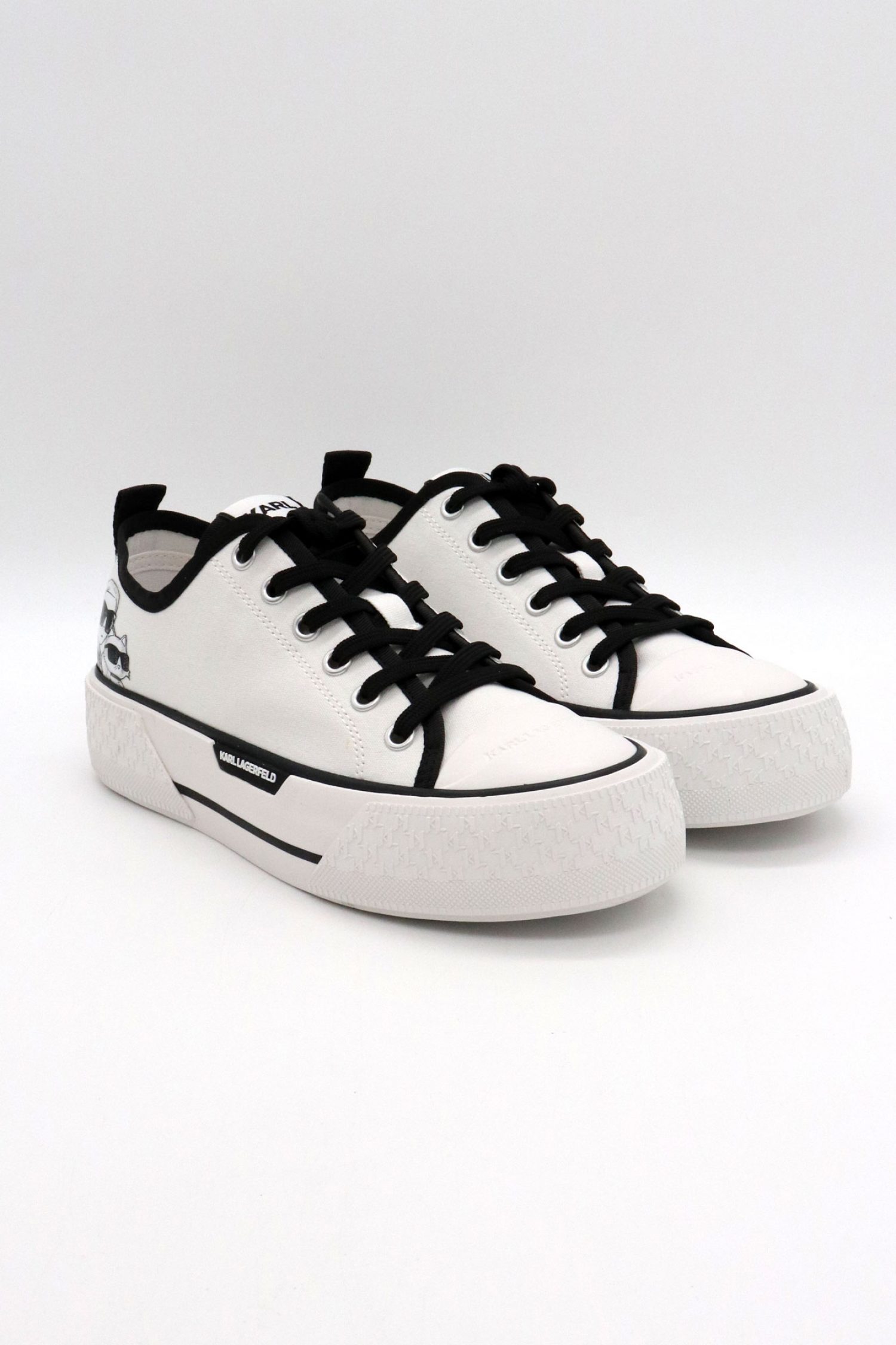 KARL LAGERFELD ΠΑΠΟΥΤΣΙΑ SNEAKERS KAMPUS MAX III TWIN KAMBAΣ LOGO ΛΕΥΚΟ