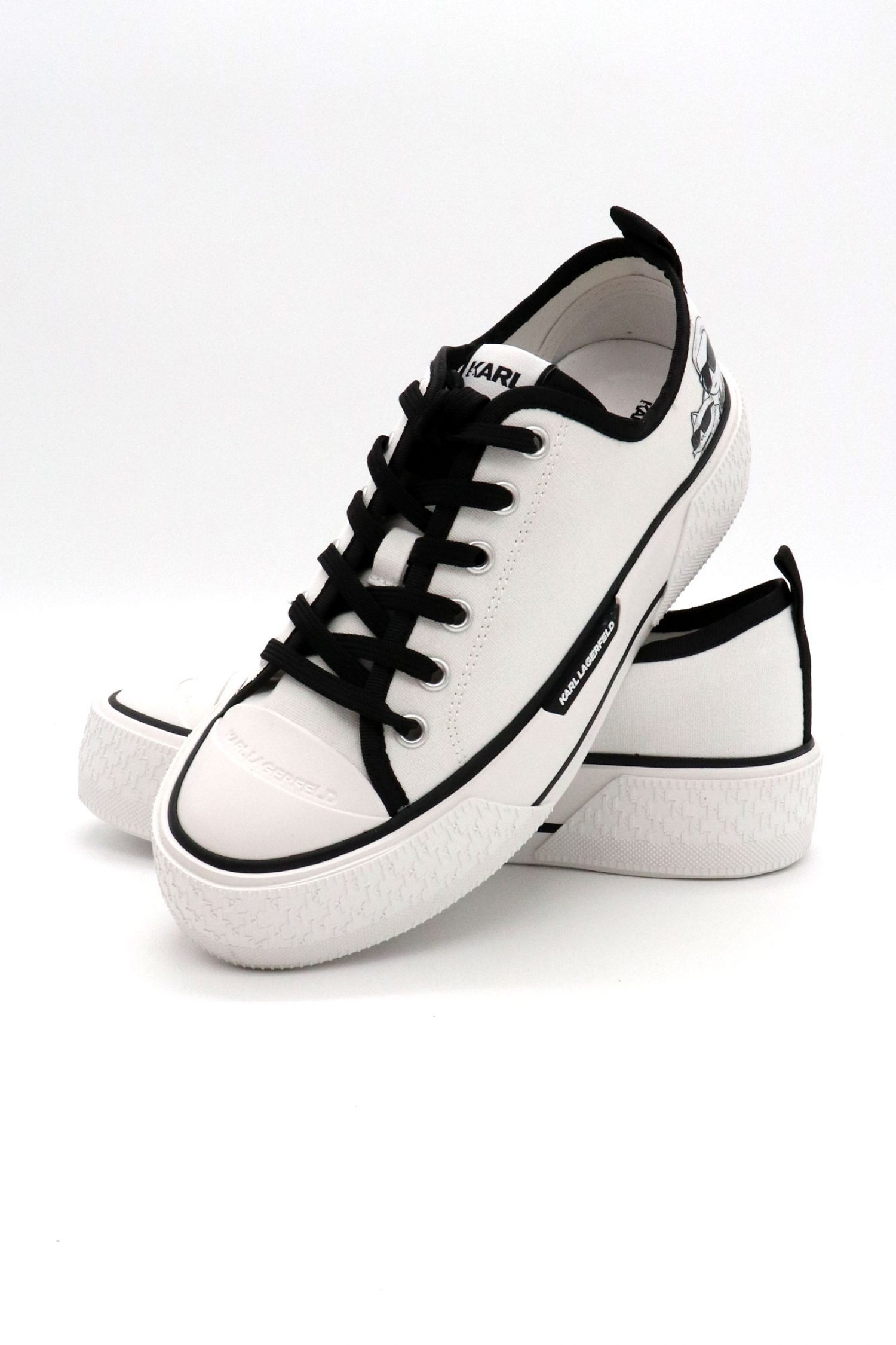 KARL LAGERFELD ΠΑΠΟΥΤΣΙΑ SNEAKERS KAMPUS MAX III TWIN KAMBAΣ LOGO ΛΕΥΚΟ