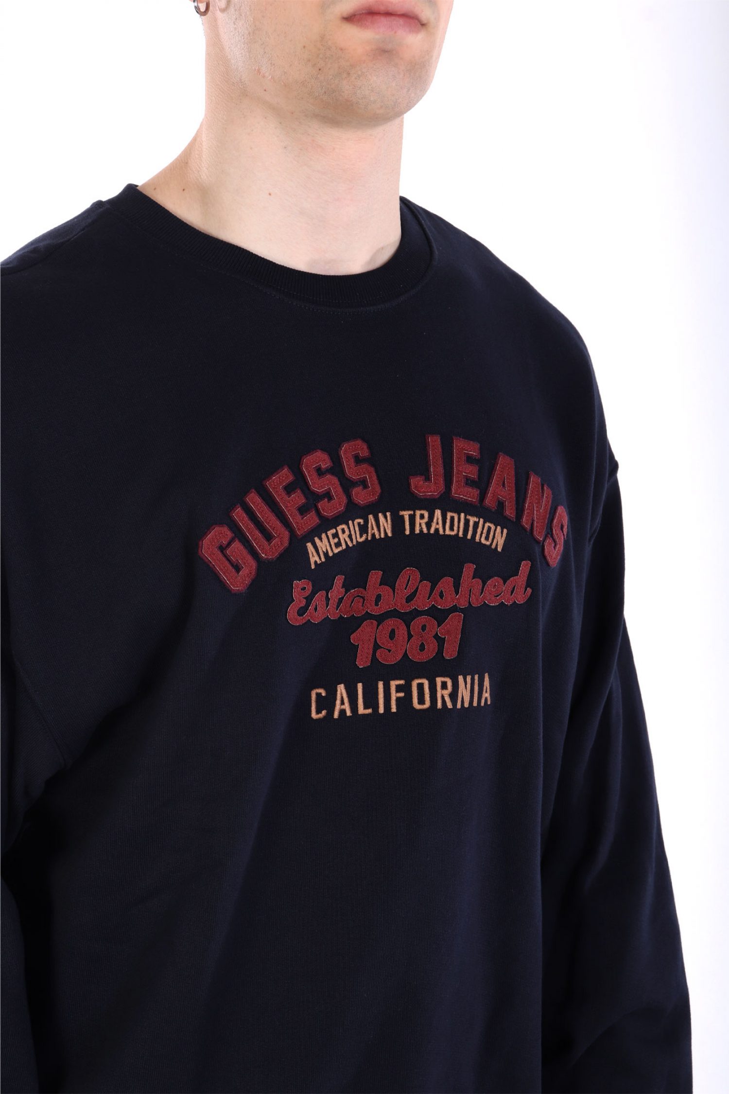 GUESS JEANS ΦΟΥΤΕΡ CREW NECK OVERSIZED LOGO ΜΠΛΕ φωτογραφία
