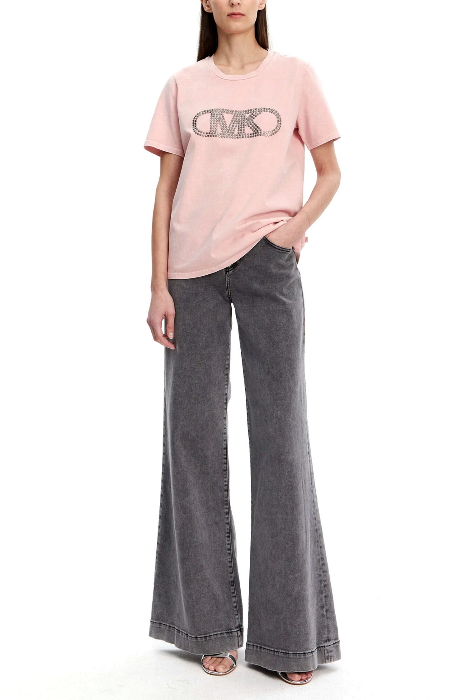 MICHAEL KORS T-SHIRT LOGO ΡΟΖ φωτογραφία