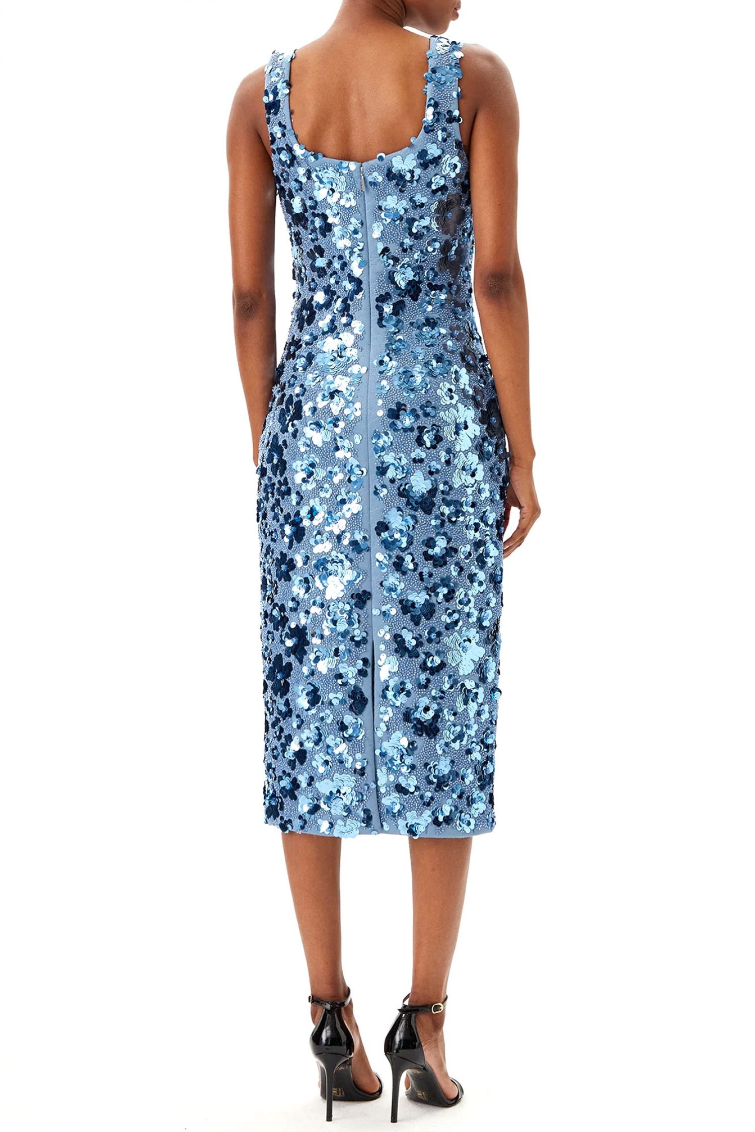 MICHAEL KORS ΦΟΡΕΜΑ MIDI ΠΑΓΕΤΑ ΑΝΟΙΧΤΟ ΜΠΛΕ φωτογραφία