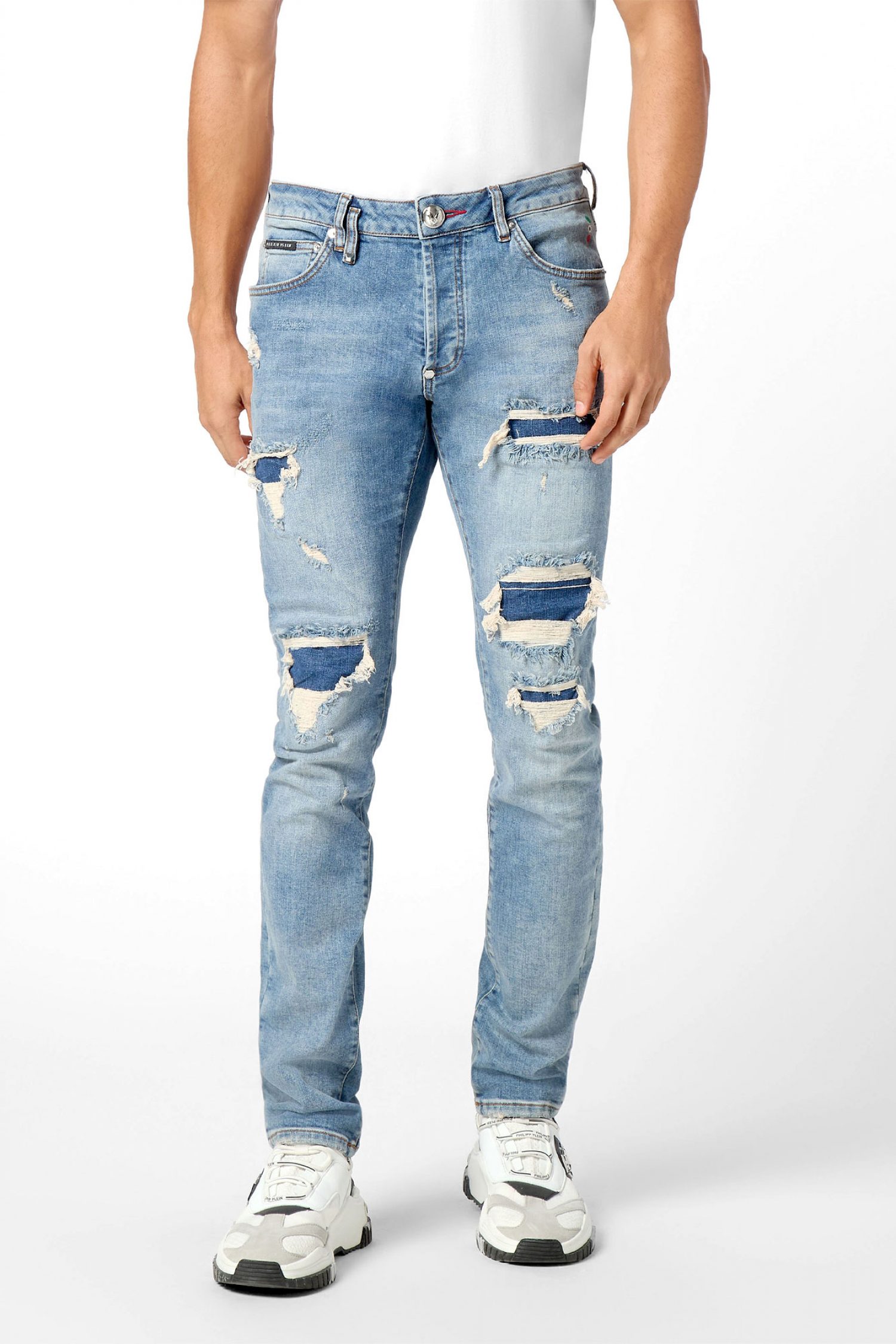 PHILIPP PLEIN ΠΑΝΤΕΛΟΝΙ JEANS SUPER STRAIGHT CUT FIT ΜΠΛΕ
